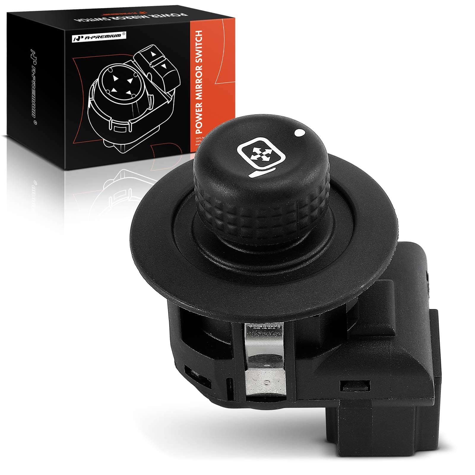 APremium front-left power mirror switch close-up, emphasizing durable construction for Ford compatibility.