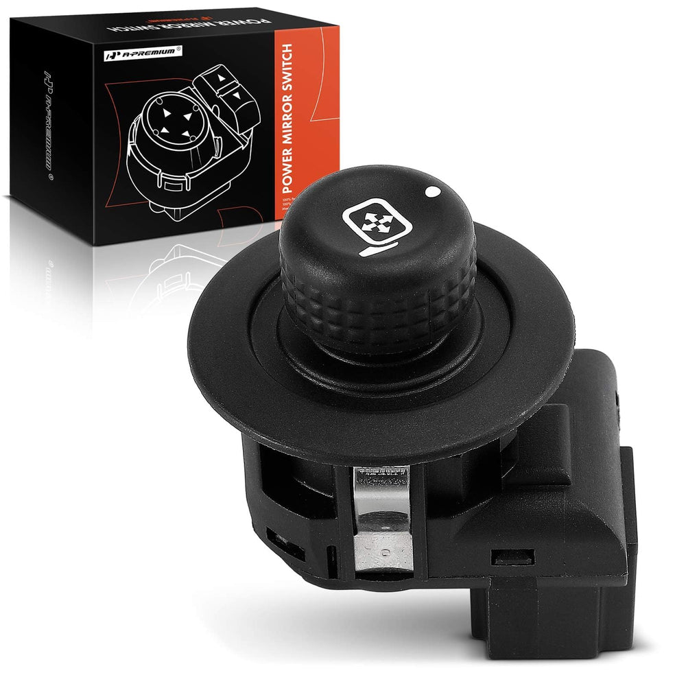 APremium front-left power mirror switch close-up, emphasizing durable construction for Ford compatibility.