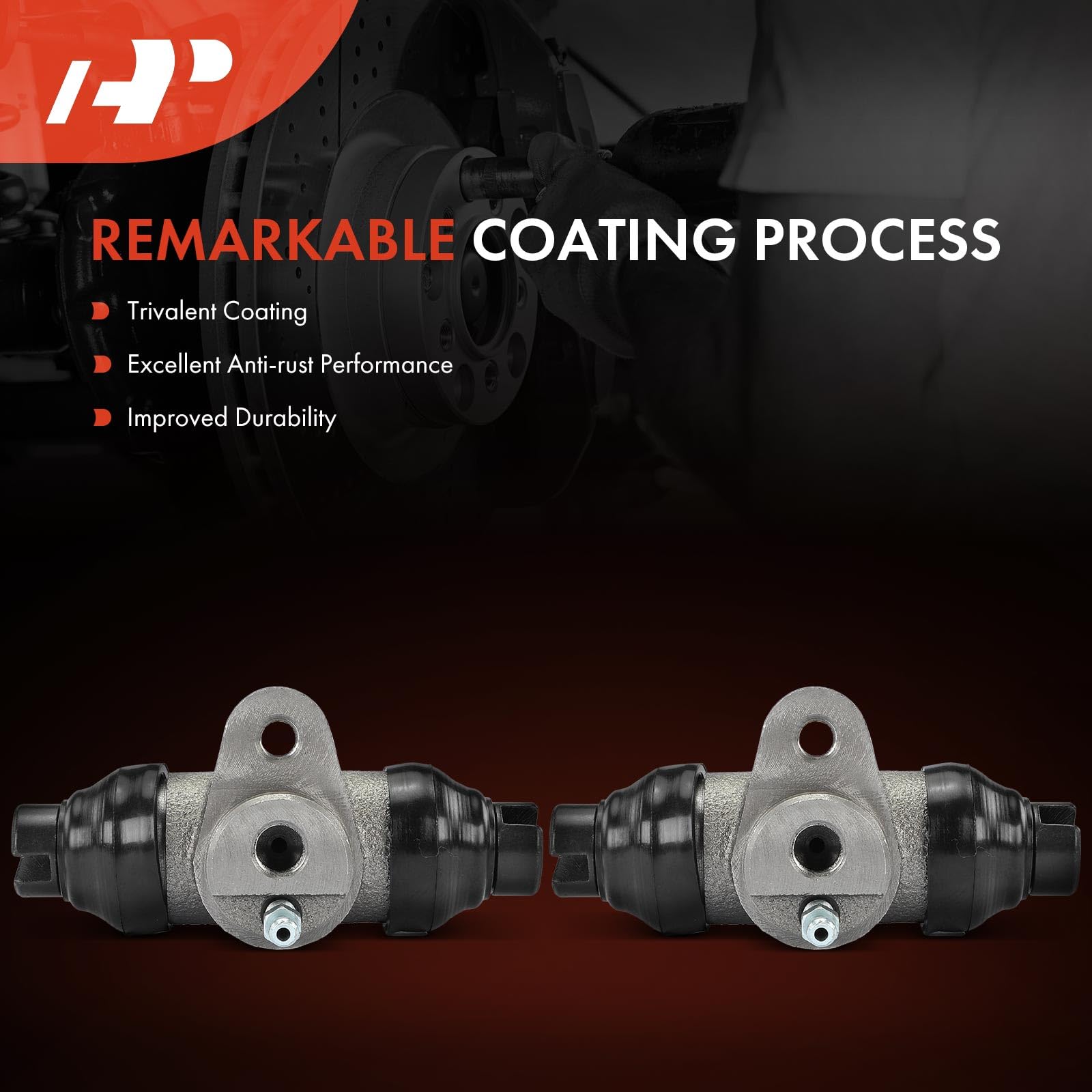 APremium front-left Karmann Ghia brake wheel cylinder improves pedal feel