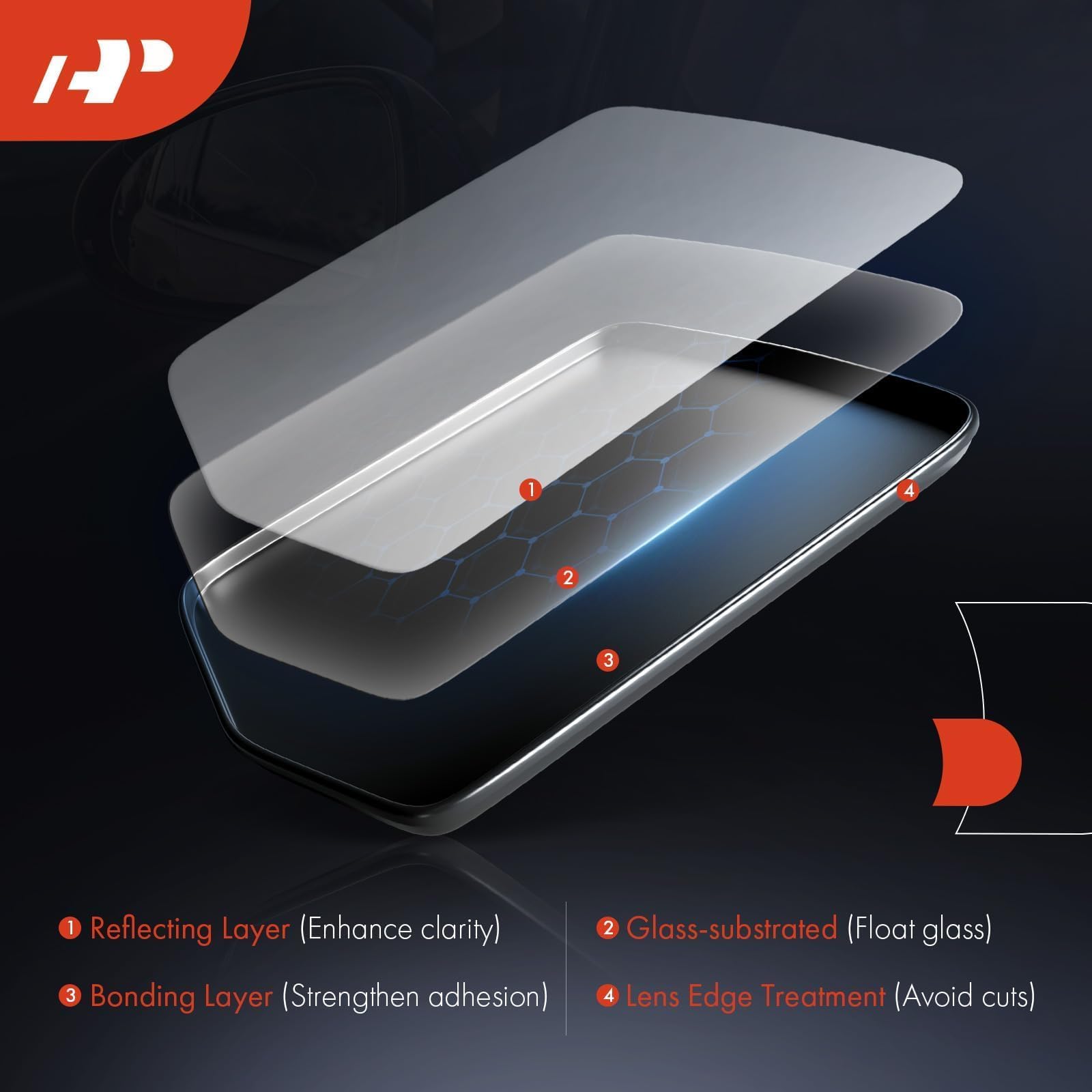 A-Premium front-left mirror assembly shows direct-fit design for CR-V and HR-V.