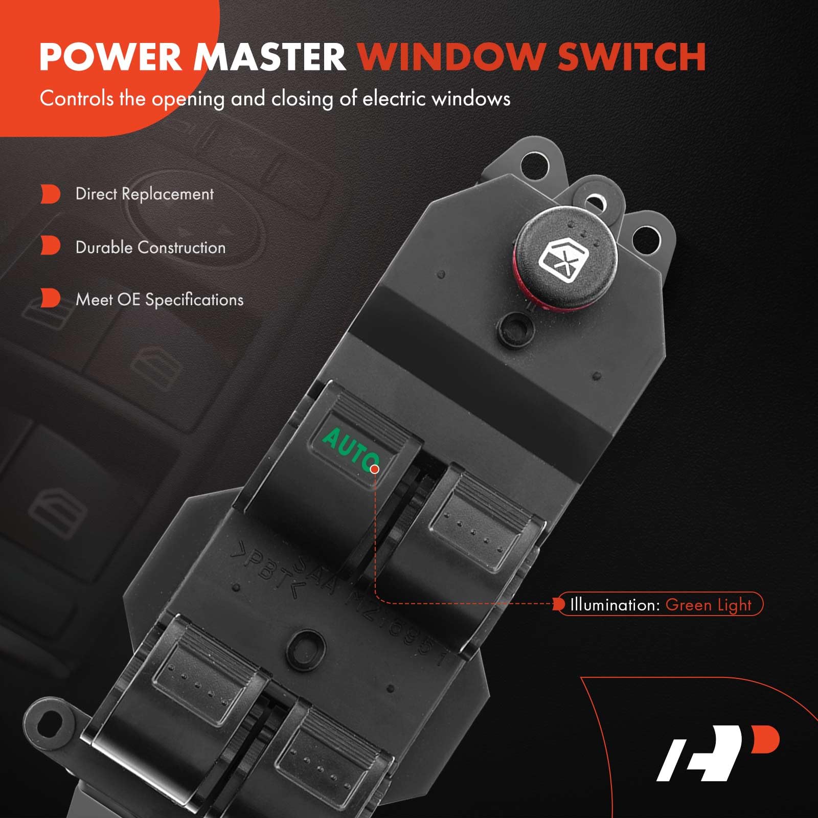 A-Premium front-left plastic black housing switch for durable fit