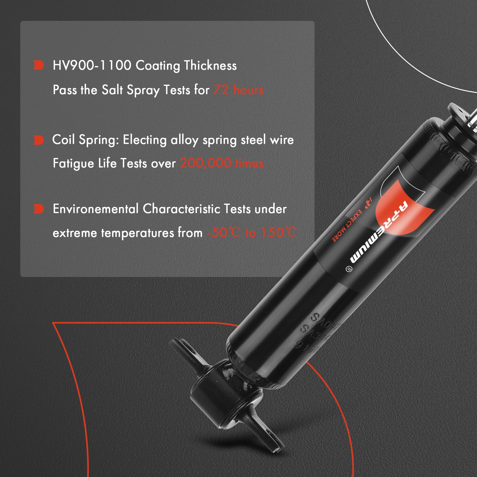 A-Premium undercarriage shot highlights durable gas-charged design