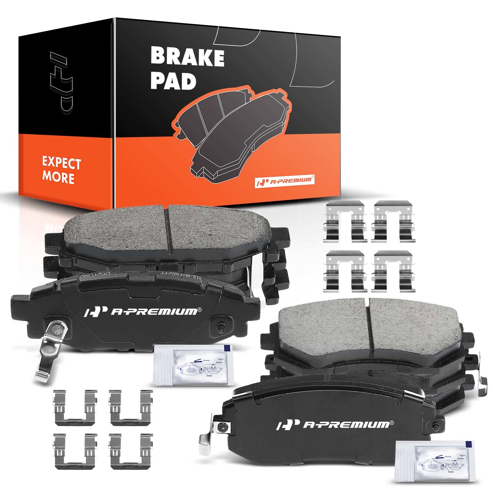 A-Premium ceramic brake pads for Subaru Forester front and rear, low dust for daily driving.
