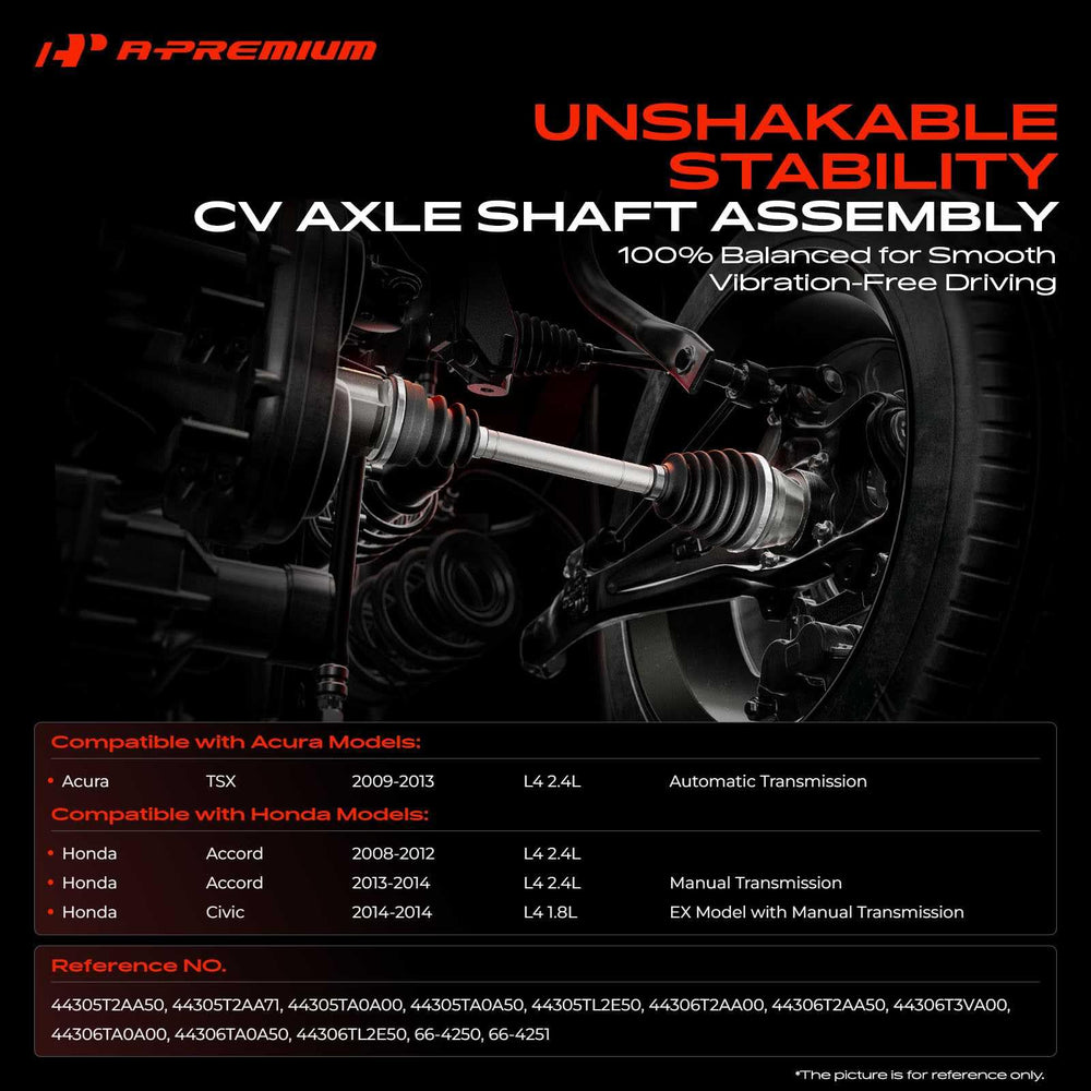 A-Premium front-right CV axle assembly showing connection to wheel hub area