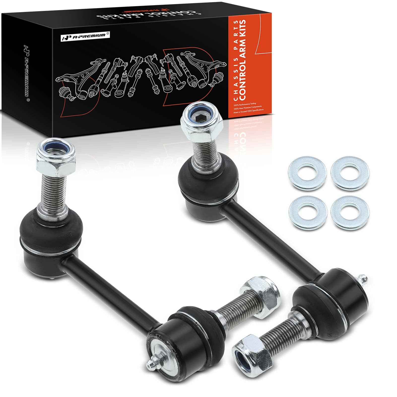 Front sway bar link under hood showing installation point