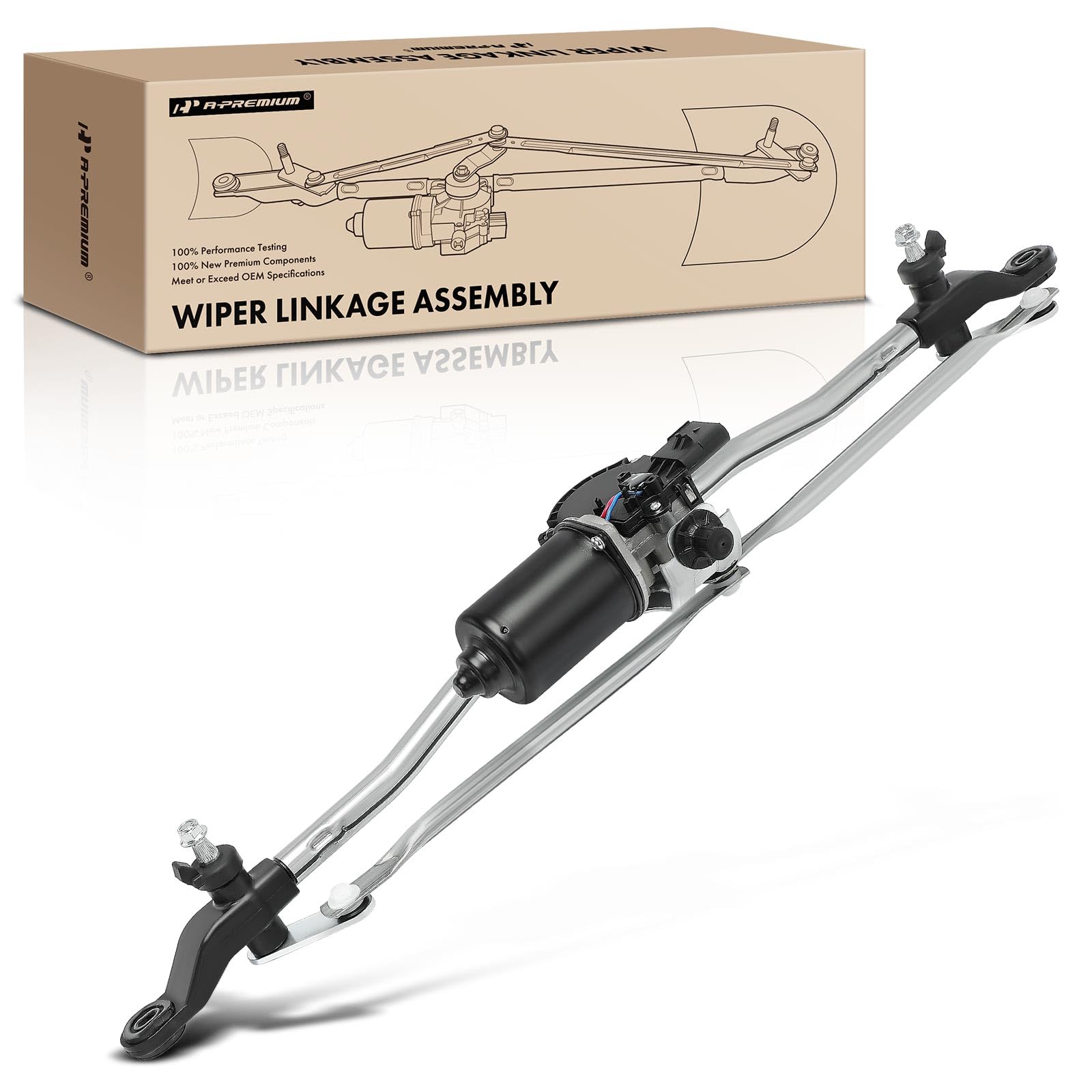 A-Premium front wiper motor for Jeep Wrangler shows robust build for reliable wiping.
