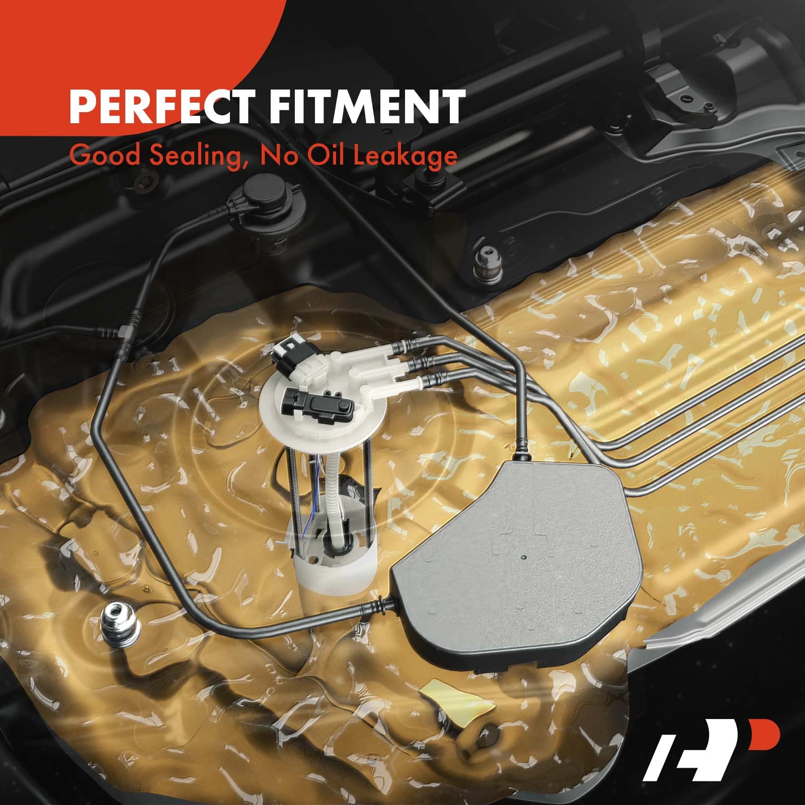 A-Premium fuel pump assembly top view for F-250, sturdy mounting options.