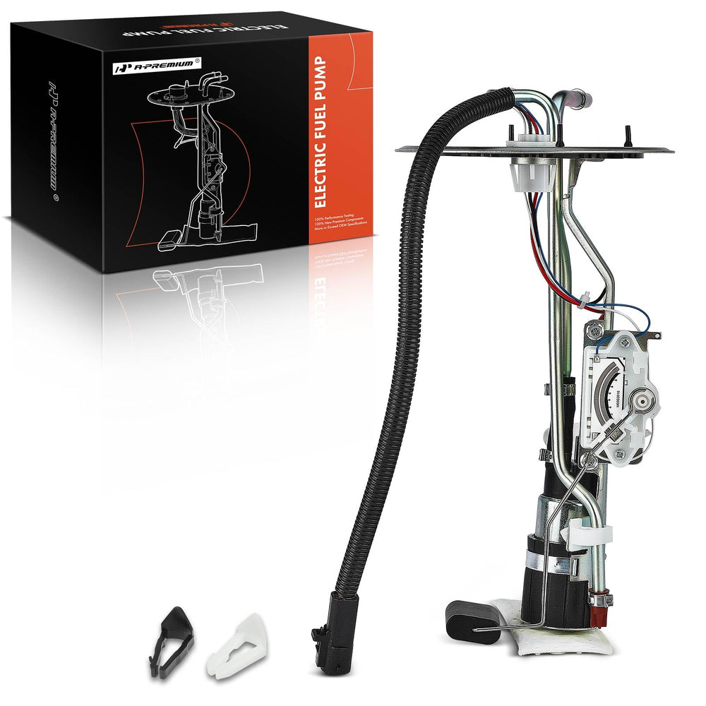 A-Premium fuel pump assembly front view for Ford F-150, improves fuel delivery reliability.
