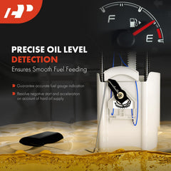 A-Premium fuel pump assembly bottom view for Ford Heritage, integrated sending unit.