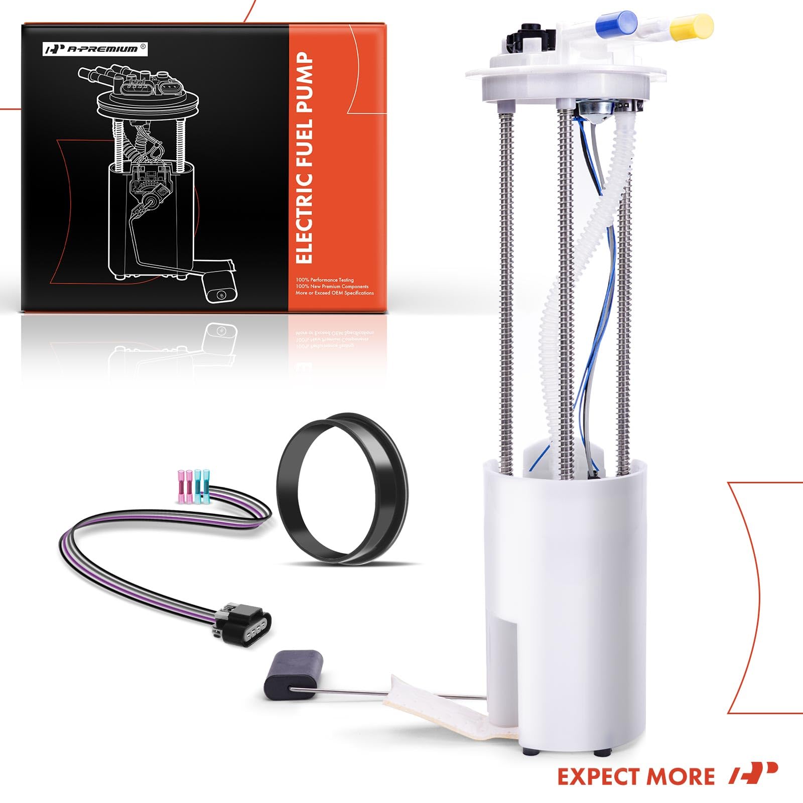 A-Premium fuel pump module includes connectors and protective covers