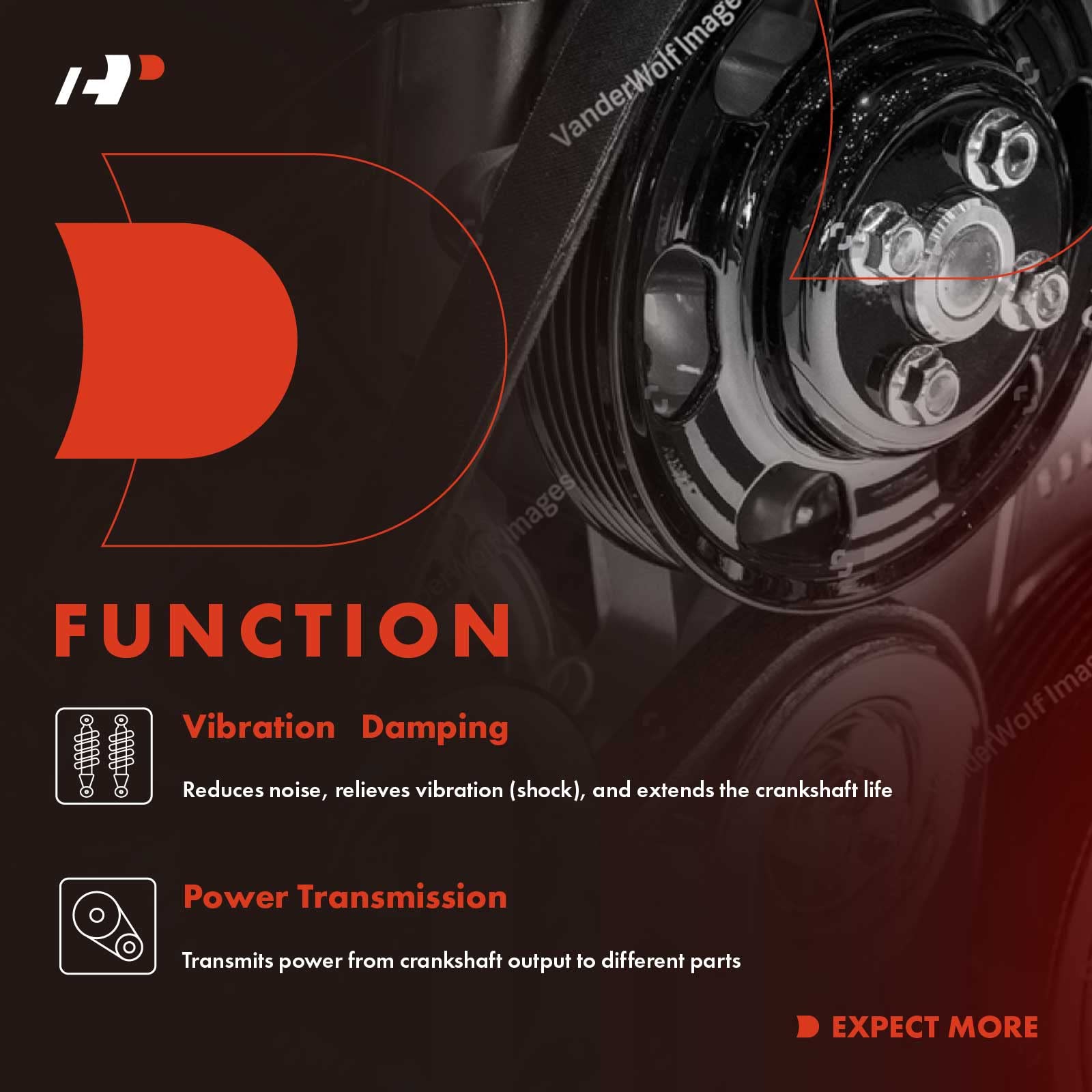 A-Premium balancer gear teeth detail indicates robust belt drive compatibility.