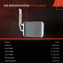 A-Premium heater core for Suburban C1500 side view demonstrates durable sealing and performance potential