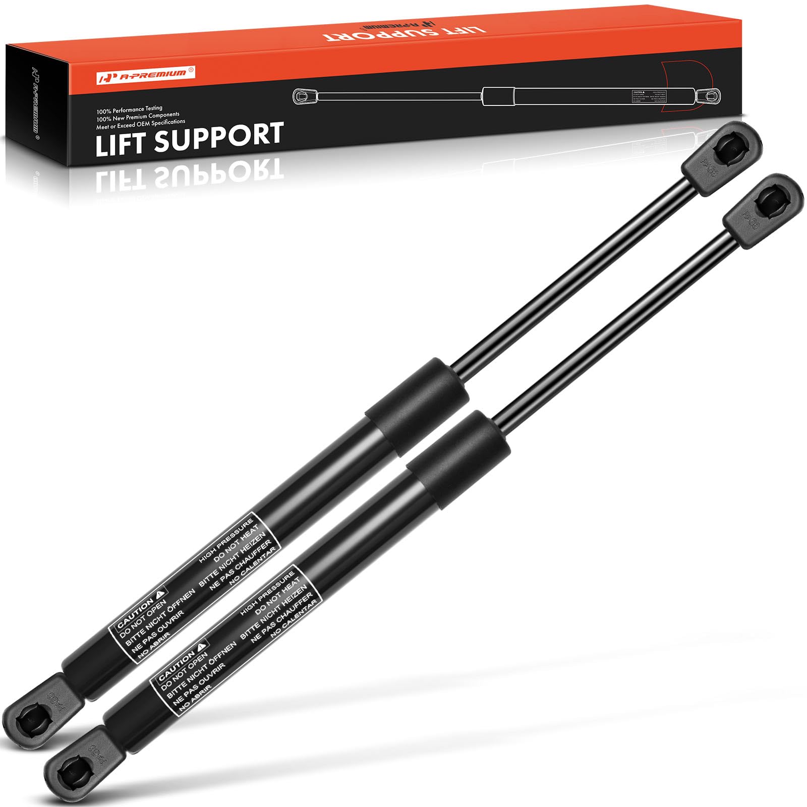 A-Premium hood lift support setup for Dodge Ram demonstrates easy fit.
