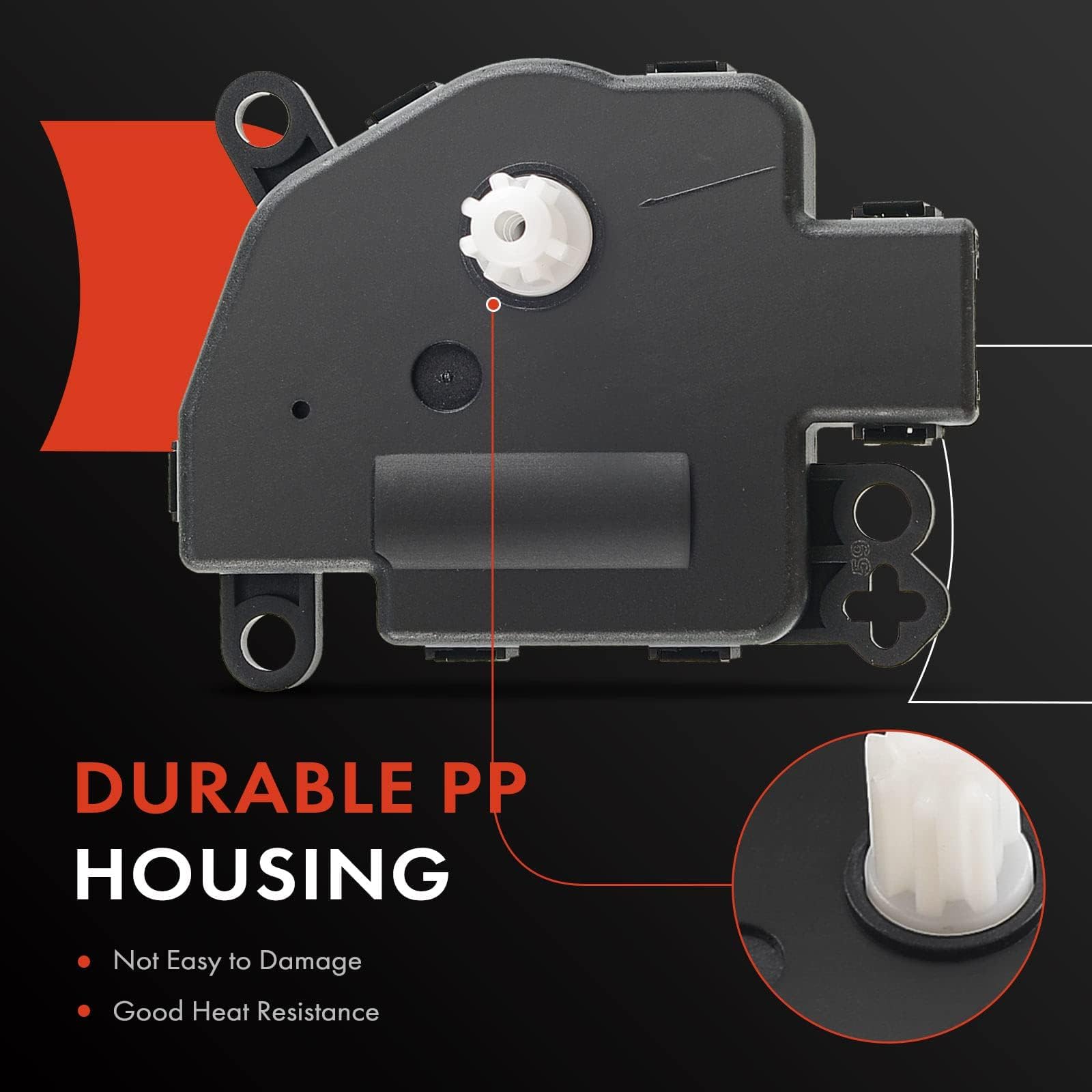 A-Premium heater blend door actuator upper main close-up for smooth climate transition