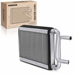 A-Premium Dodge Ram 1500 heater core front view, durable aluminum construction.