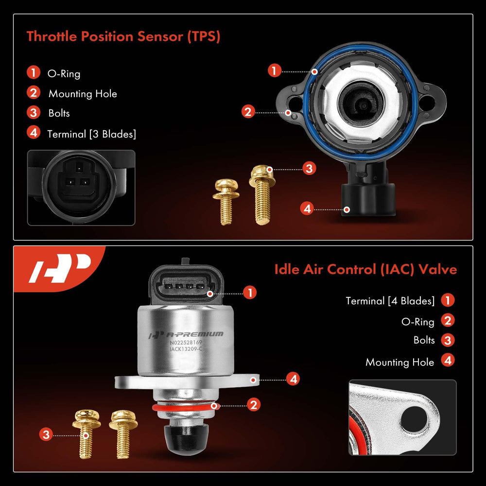 A-Premium idle air control valve and TPS for GMC Sierra 1500 offer precise idle management.