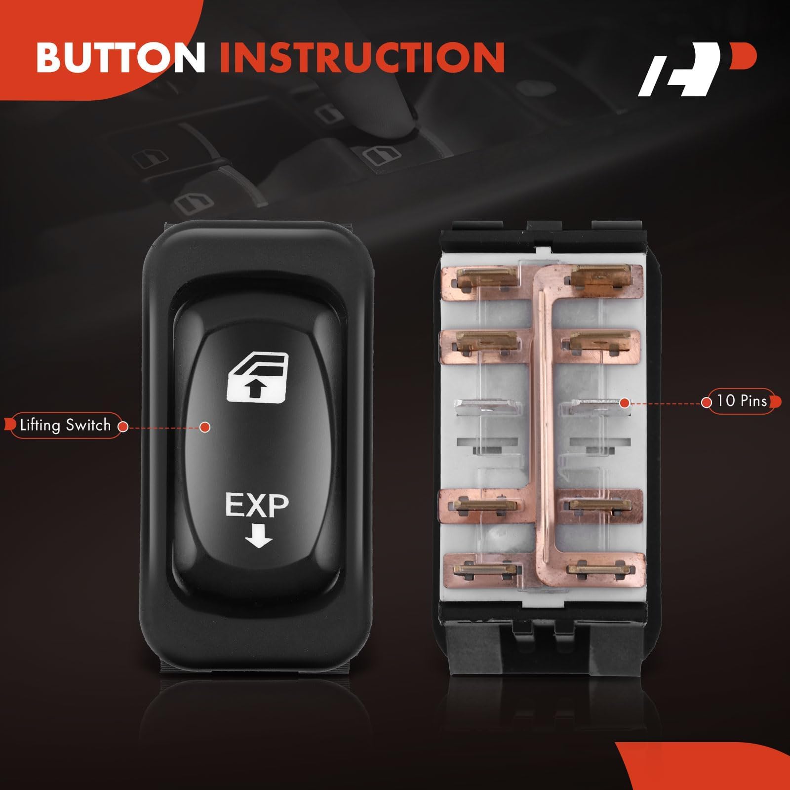 A-Premium illuminated yellow light switch for night visibility.