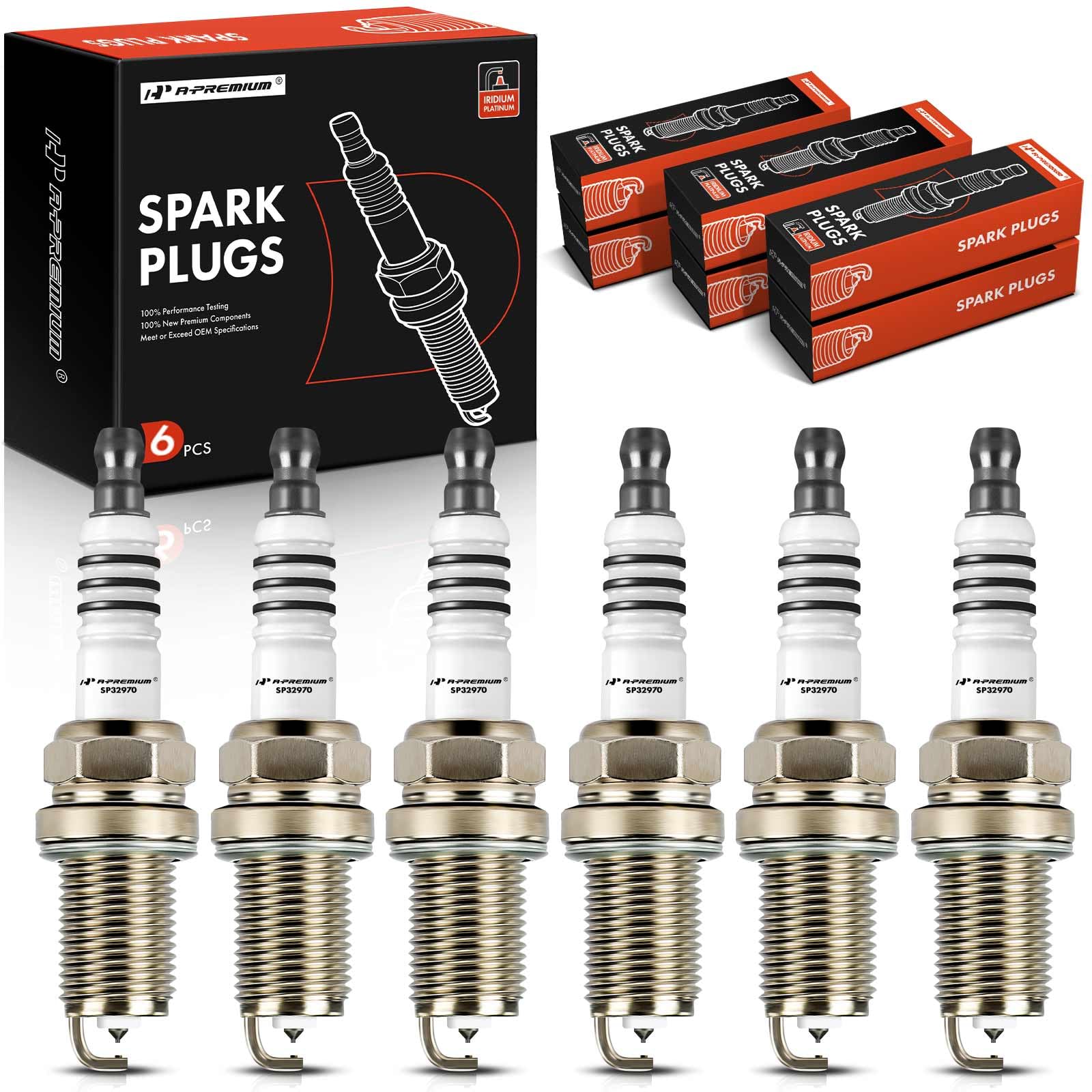 A-Premium iridium-platinum spark plug front view for reliable starts.