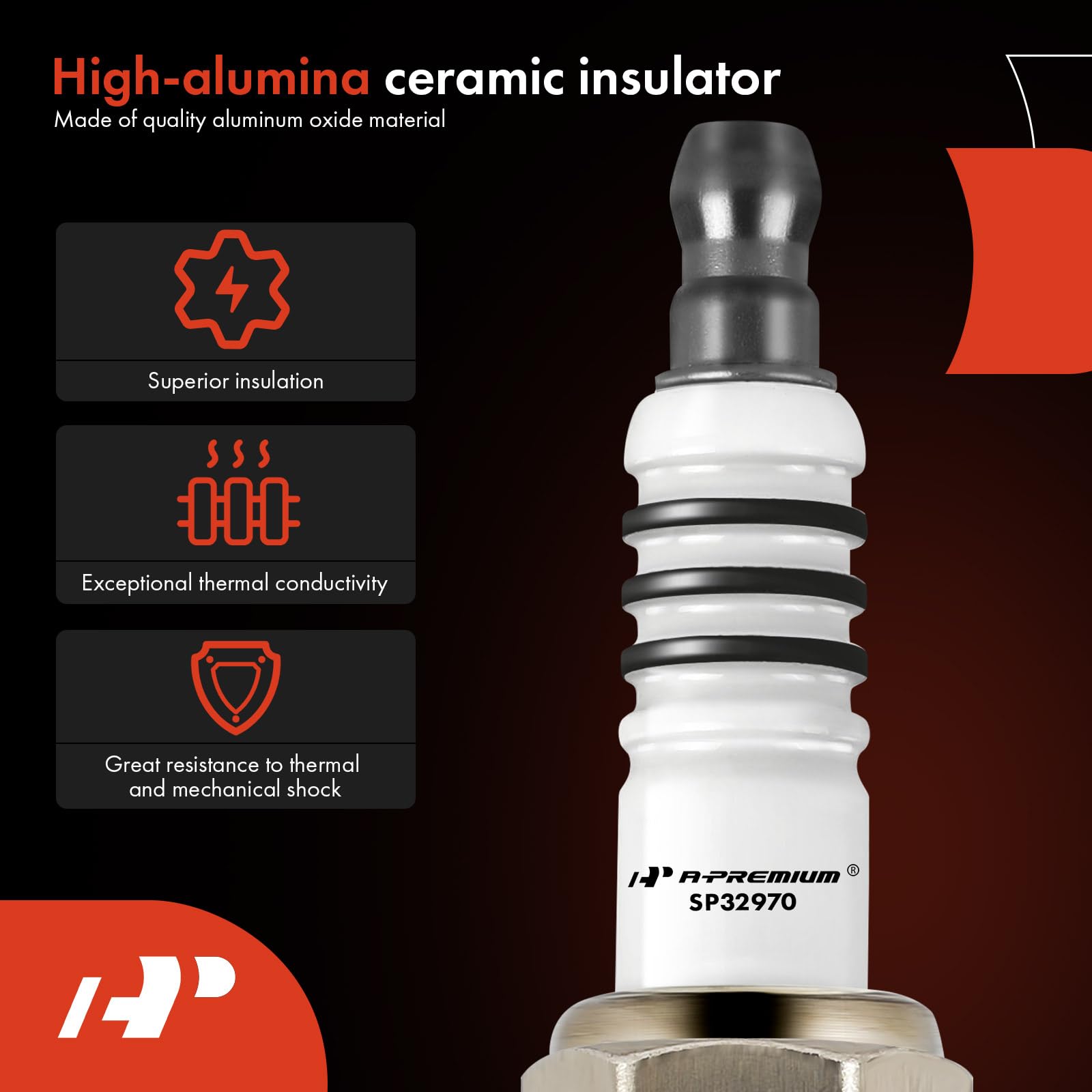 A-Premium spark plug in packaging box, ready for shipment.