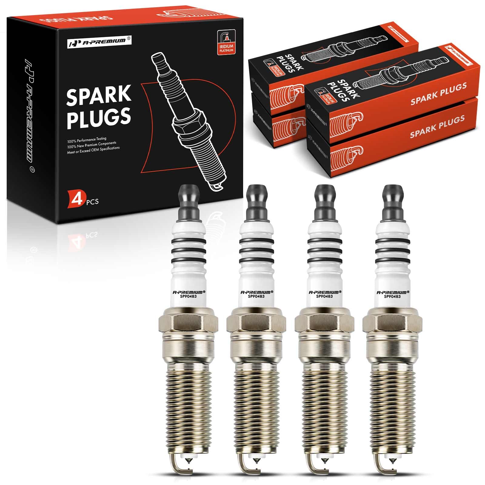 A-Premium iridium-platinum spark plugs pack of four for Ford Focus maintenance
