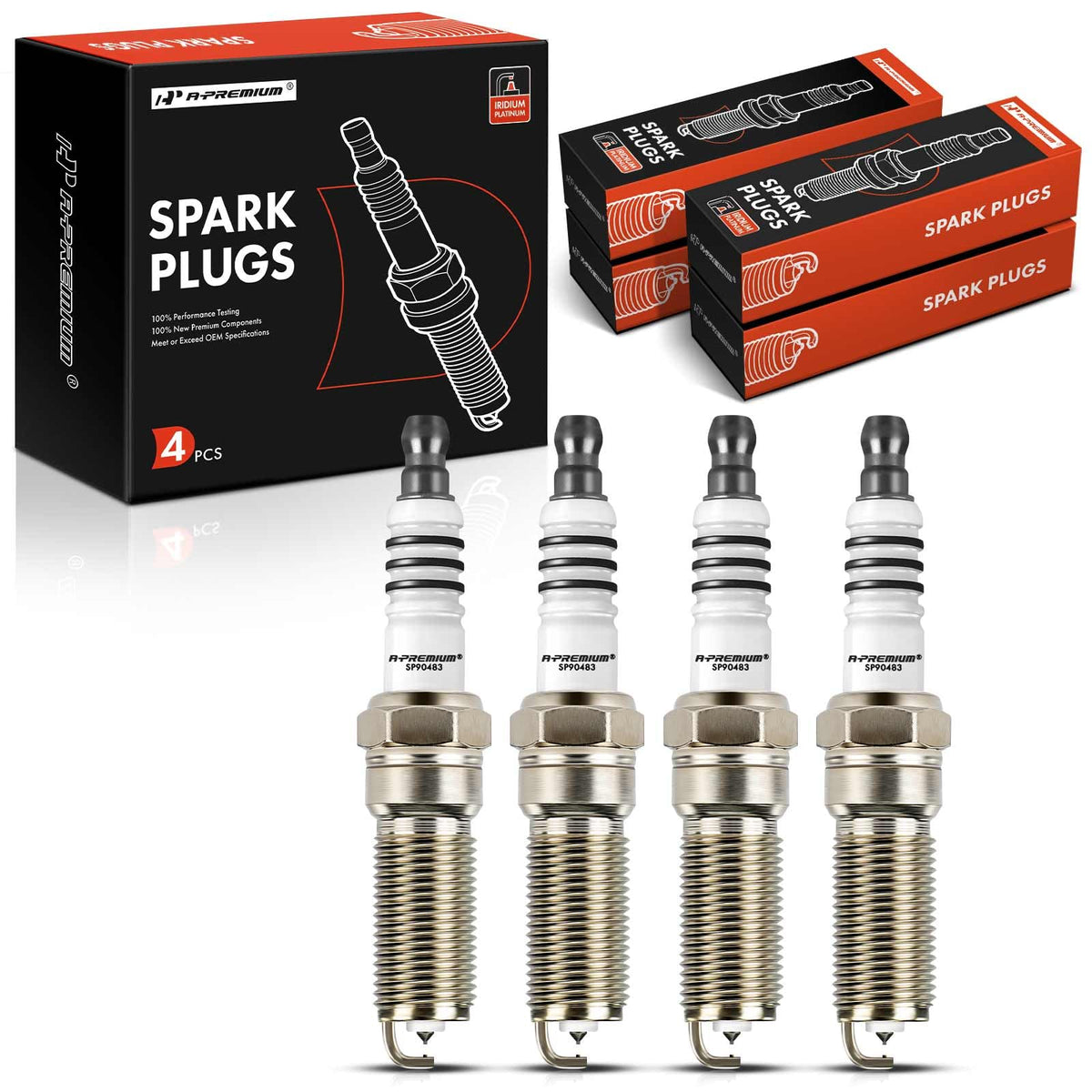 A-Premium iridium-platinum spark plugs pack of four for Ford Focus maintenance