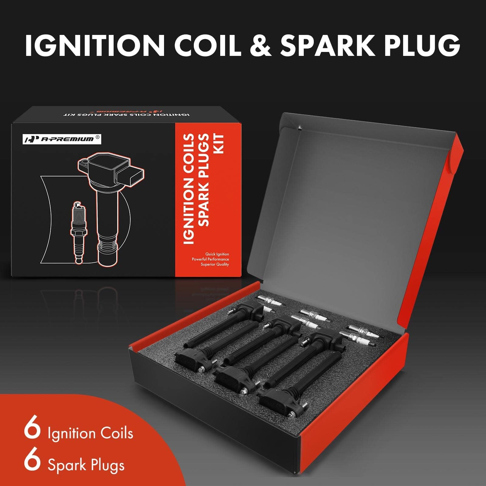 A-Premium iridium spark plugs set of six for strong performance