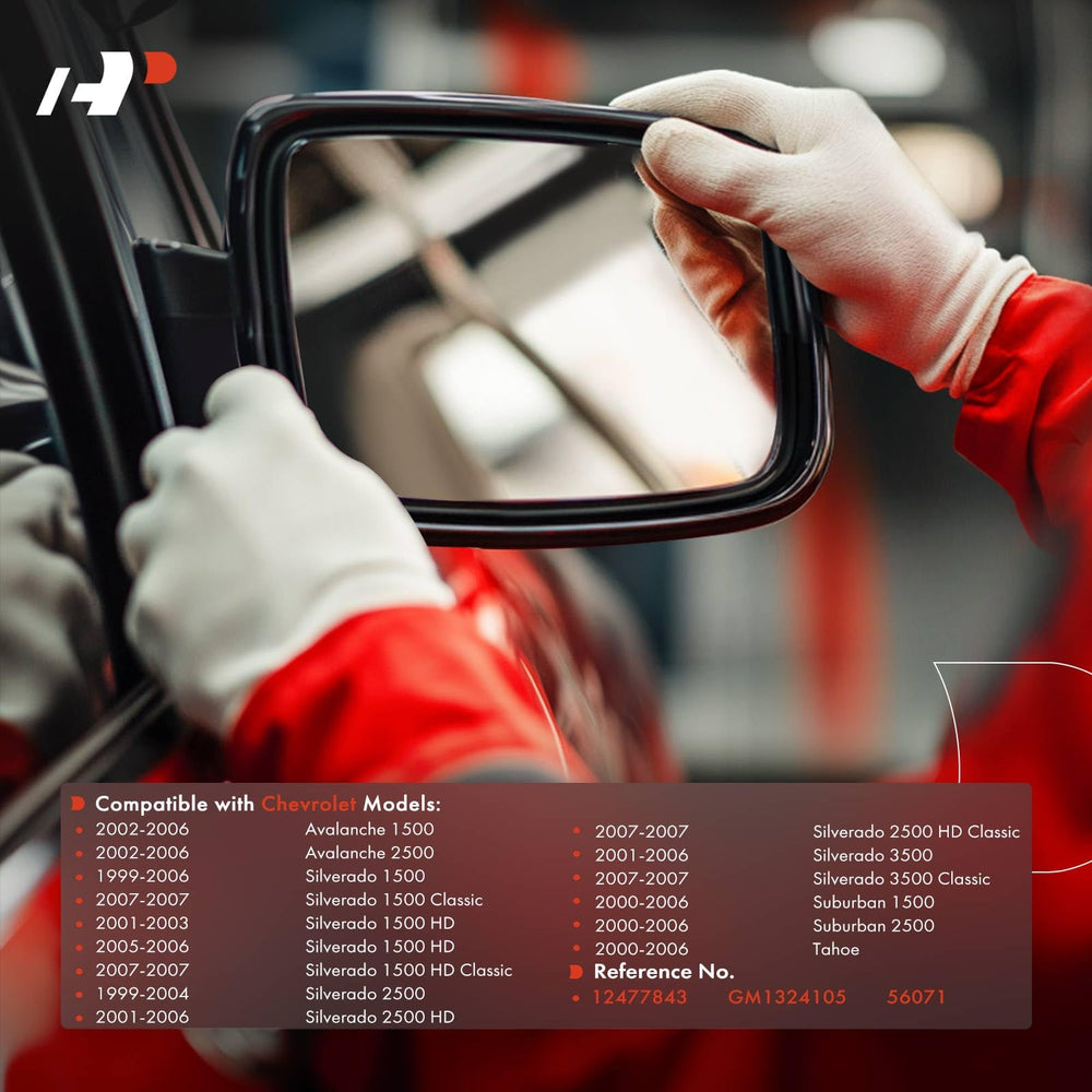 A-Premium left mirror glass designed for Chevrolet Silverado models