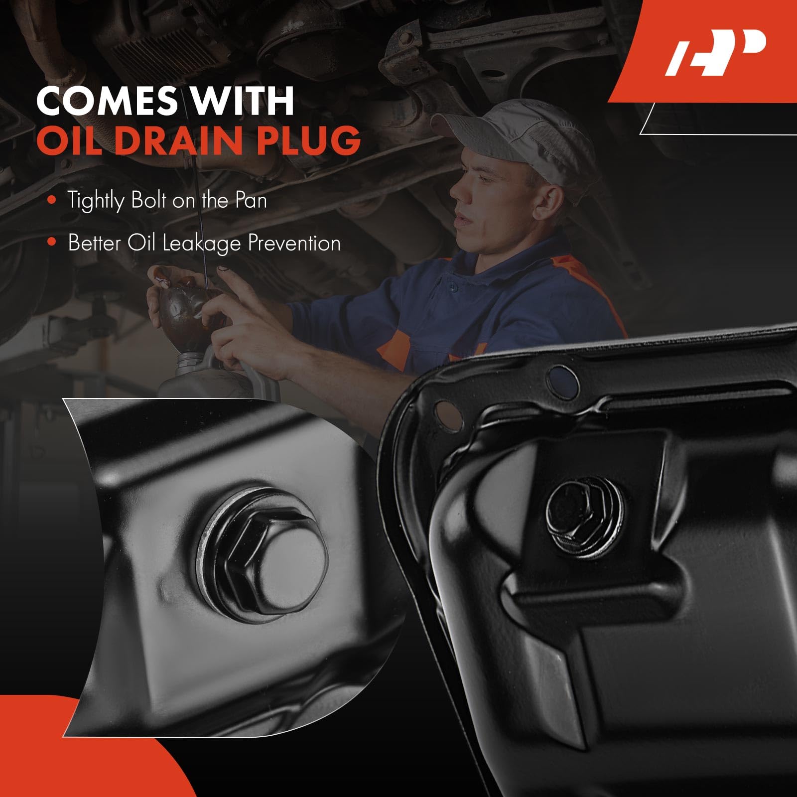 A-Premium Scion iM compatible oil pan with drain plug.
