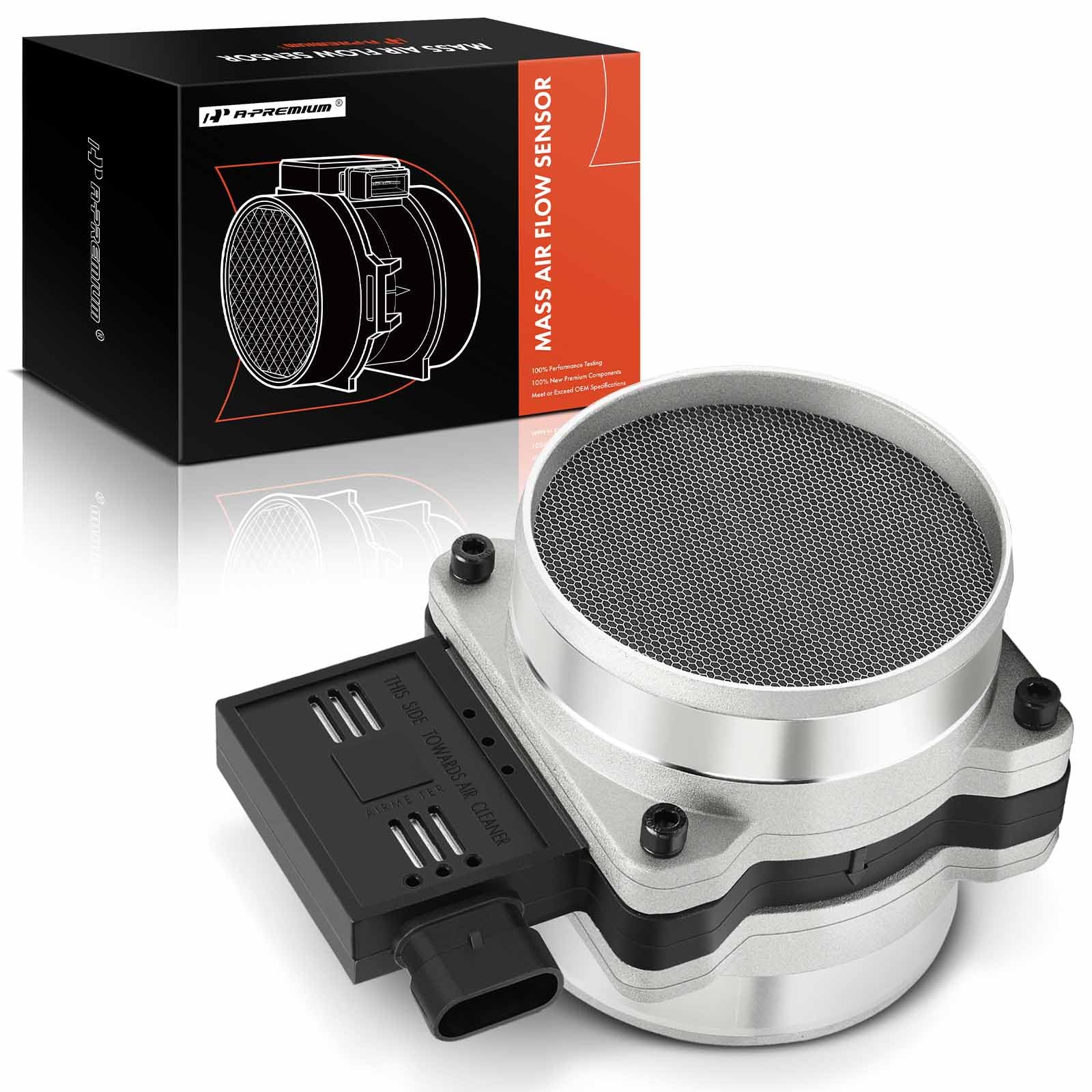 A-Premium MAF sensor with 3 pins and bolt‑on design for quick replacement