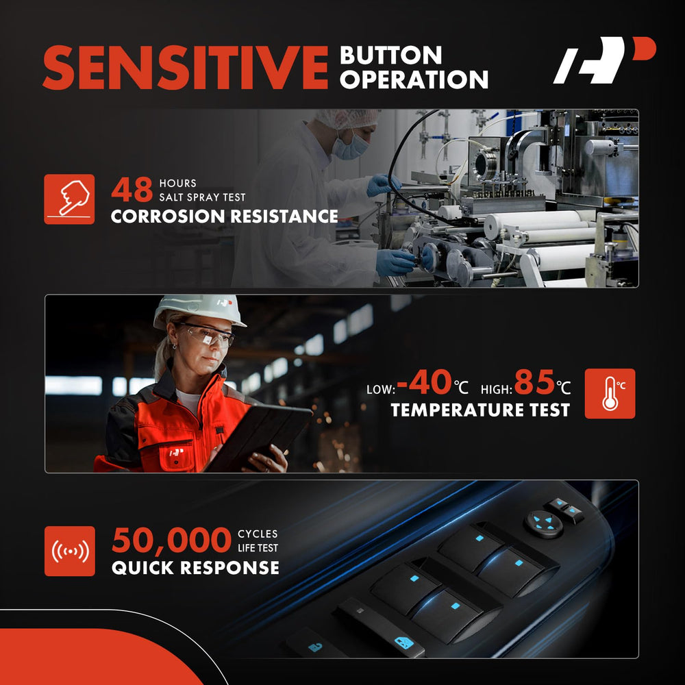 Direct replacement APremium power window switch restores window function efficiently