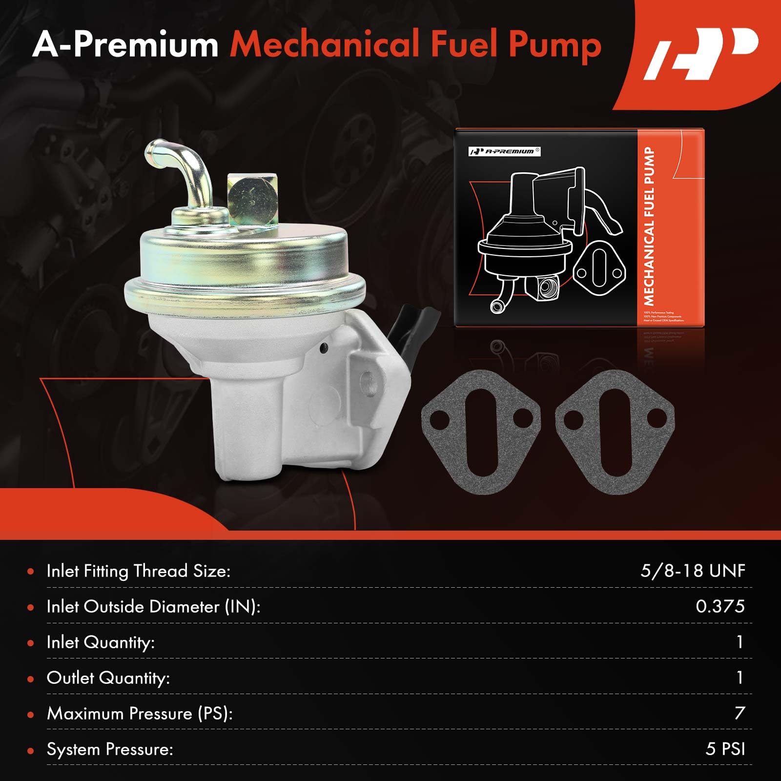 A-Premium gasket closeup on fuel pump showing seal quality