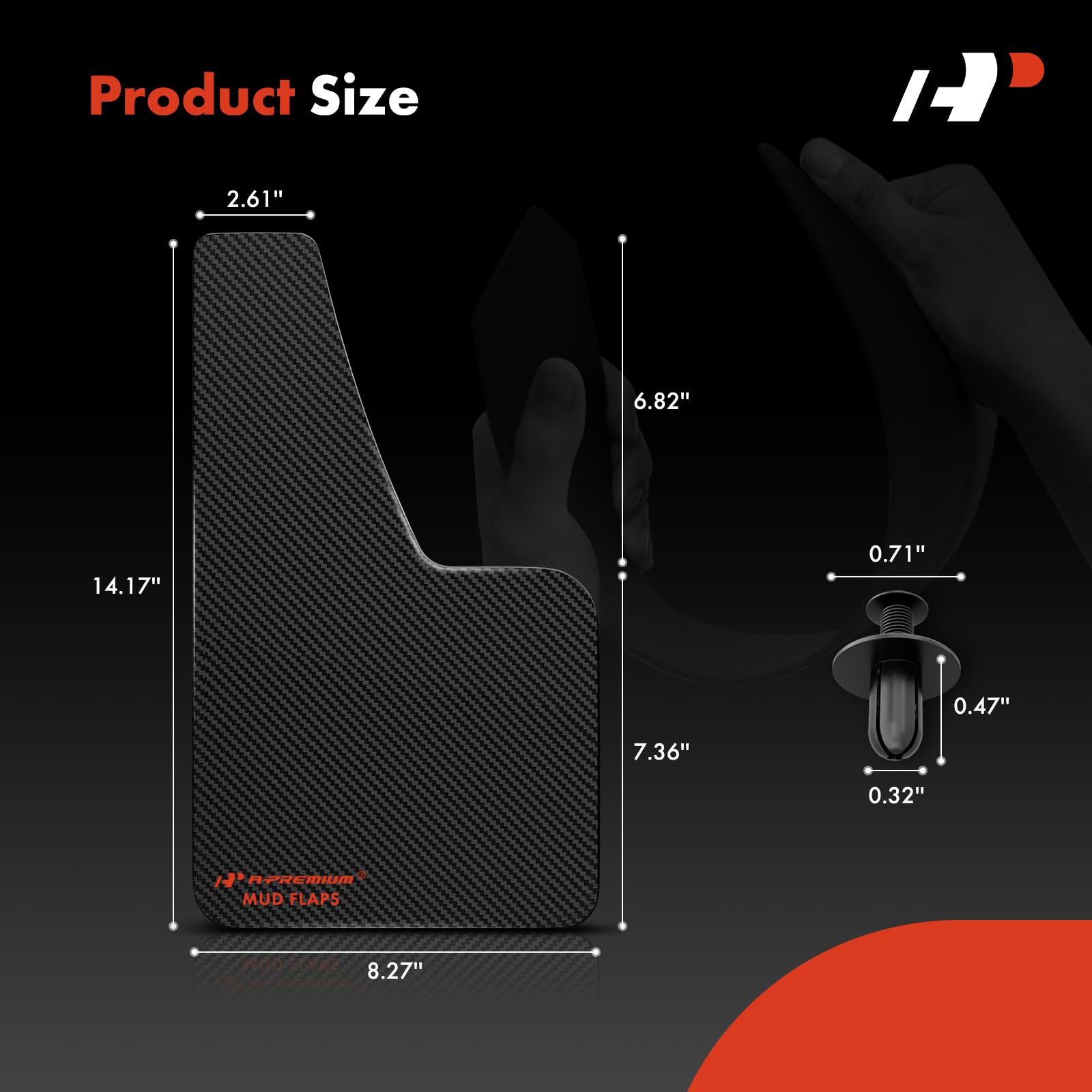 A-Premium mud flaps rear left angle help maintain rear bumper cleanliness on highways.
