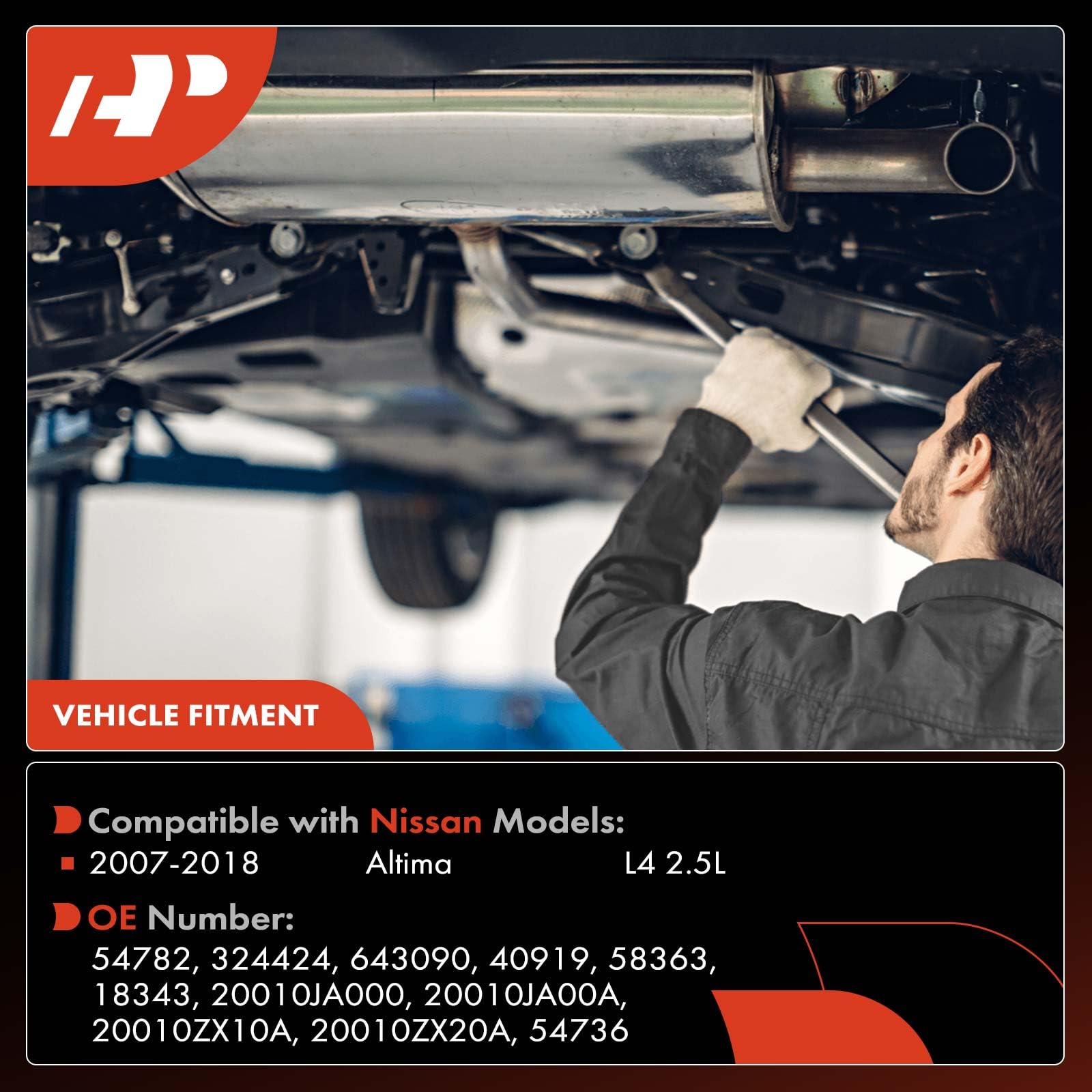 A-Premium Nissan Altima rear cat converter compatible with 2007–2018 models.
