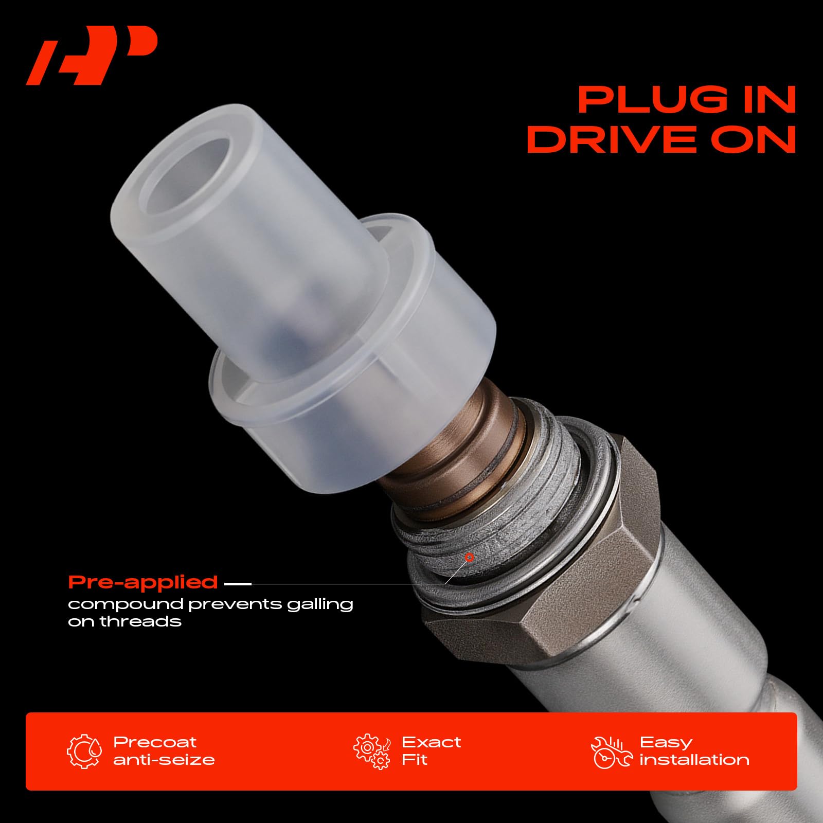 A-Premium O2 sensor with 4-wire female connector for easy install