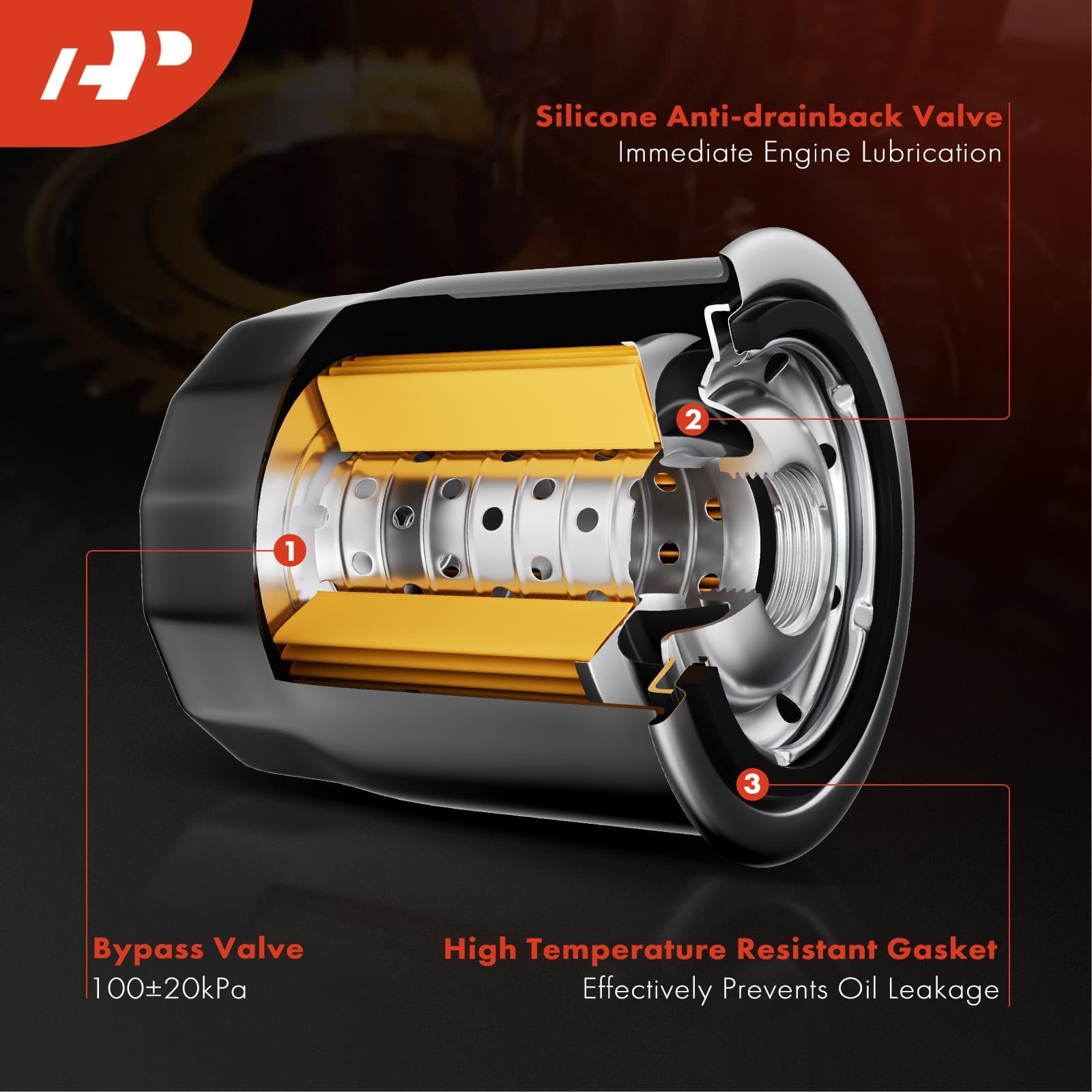 A-Premium oil filter installation view demonstrates easy hand-tight fit.
