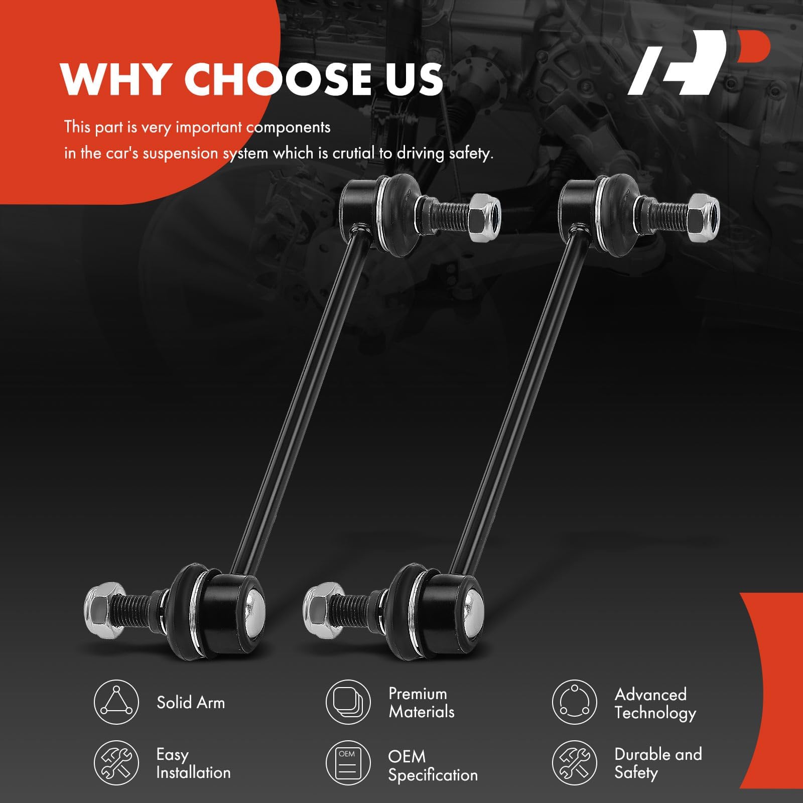 A-Premium packaged suspension link ready for replacement