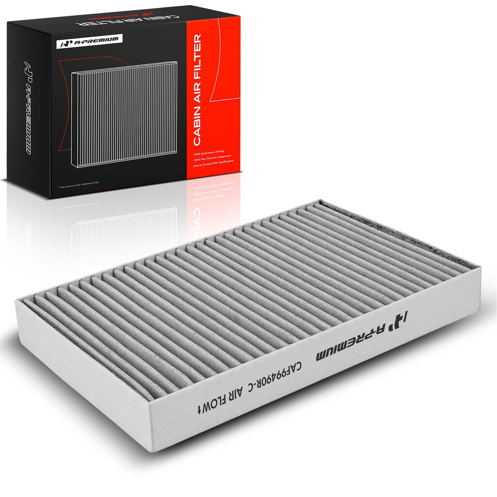 Box shows part numbers and packaging details for easy cross-reference