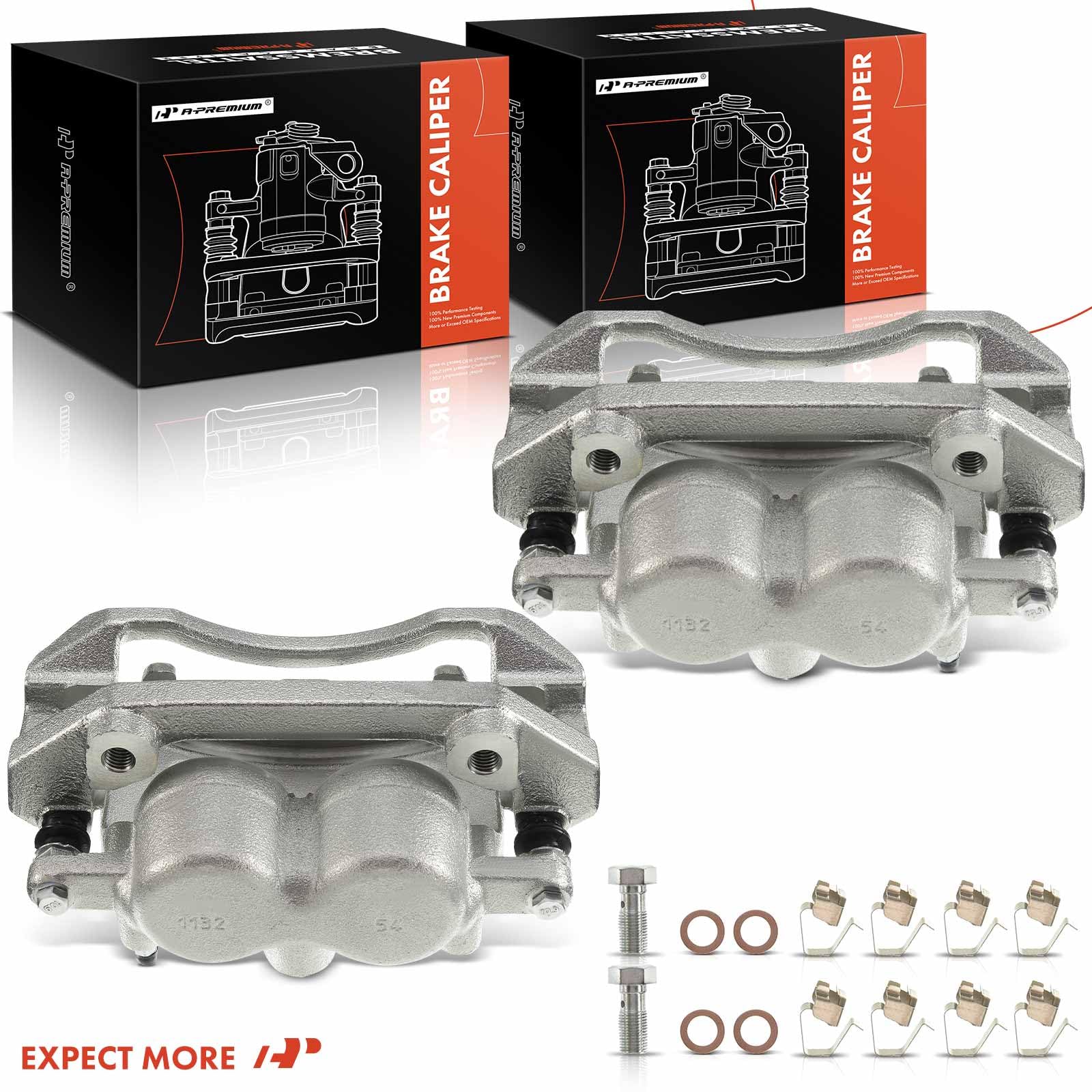 A-Premium phenolic piston caliper with zinc coating extends service life.
