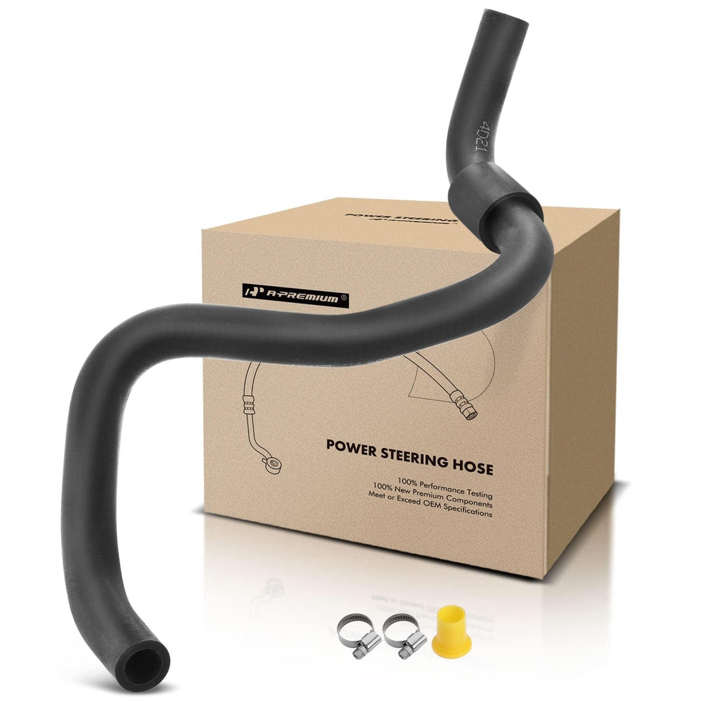 A-Premium power steering reservoir-to-pump hose installed for reliable hydraulic flow.