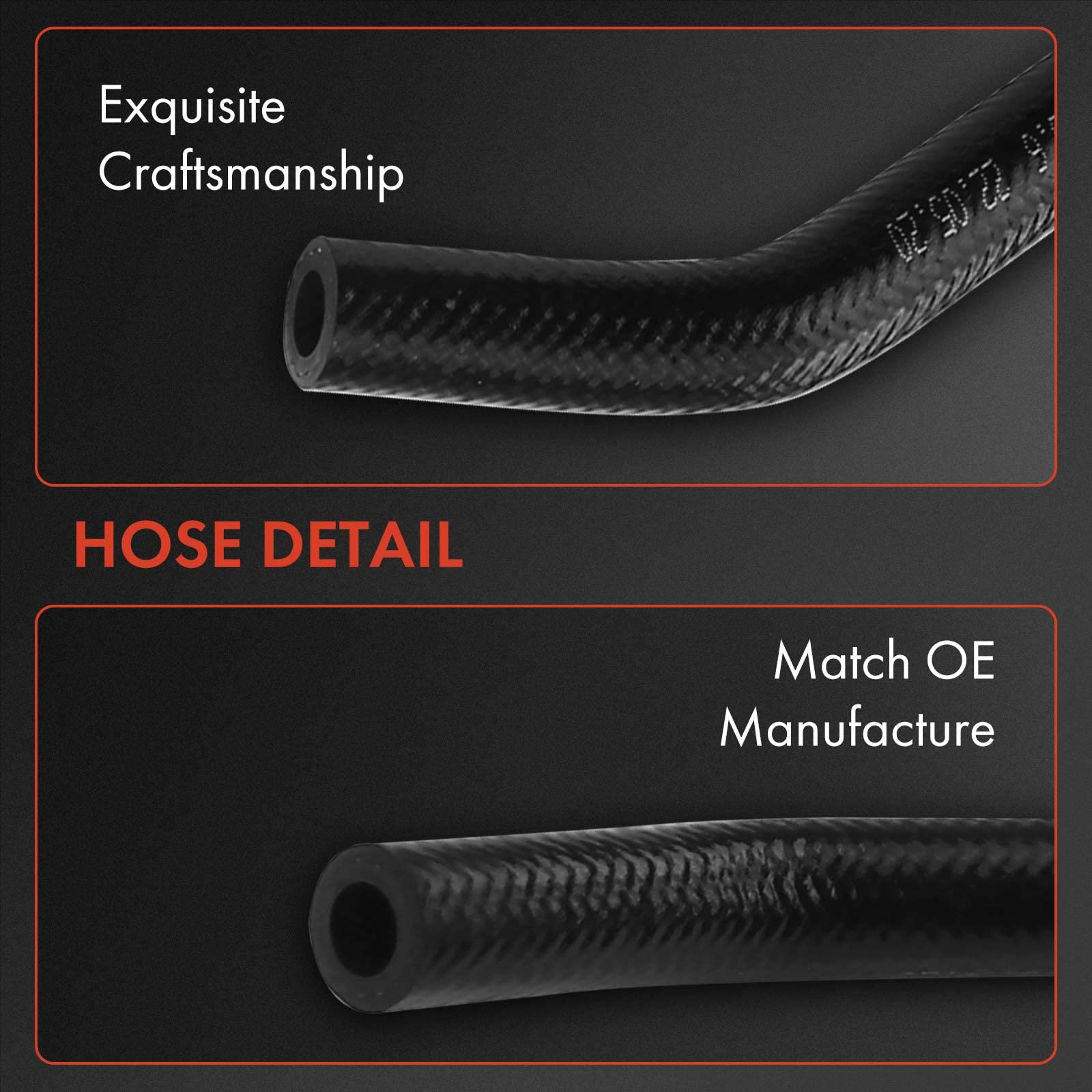 A-Premium hose under hood view illustrating routing and fit