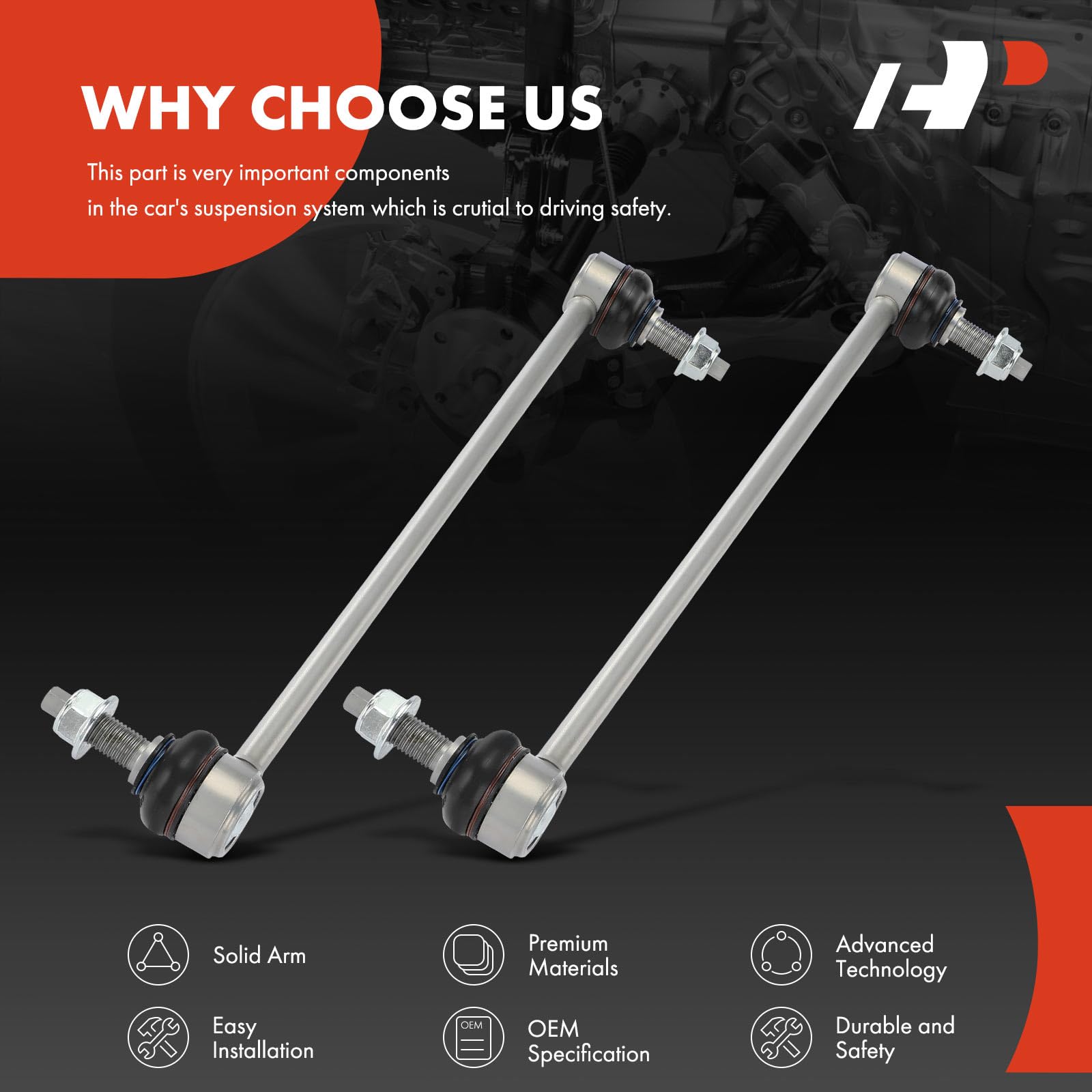 A-Premium packaging protects the stabilizer links during shipping