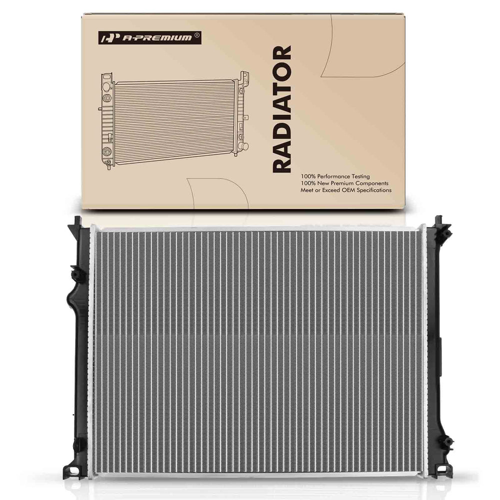A-Premium radiator warranty badge communicates a one-year unlimited mileage guarantee.