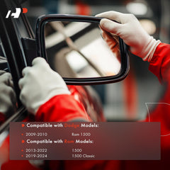 A-Premium heated mirror glass helps defog quickly on chilly mornings