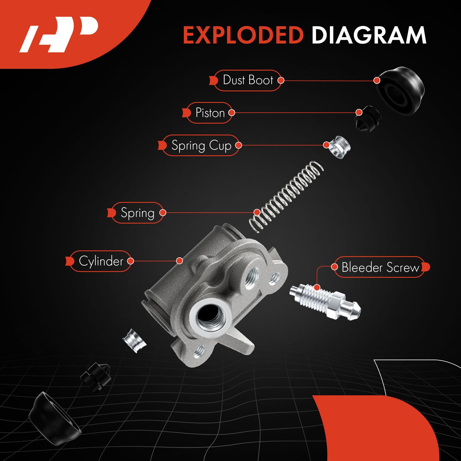 Ranger rear drum brake cylinder designed for reliable stopping power and easy install.