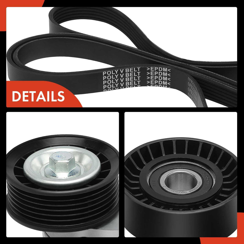 A-Premium ready-to-install serpentine belt system for front engine routing.