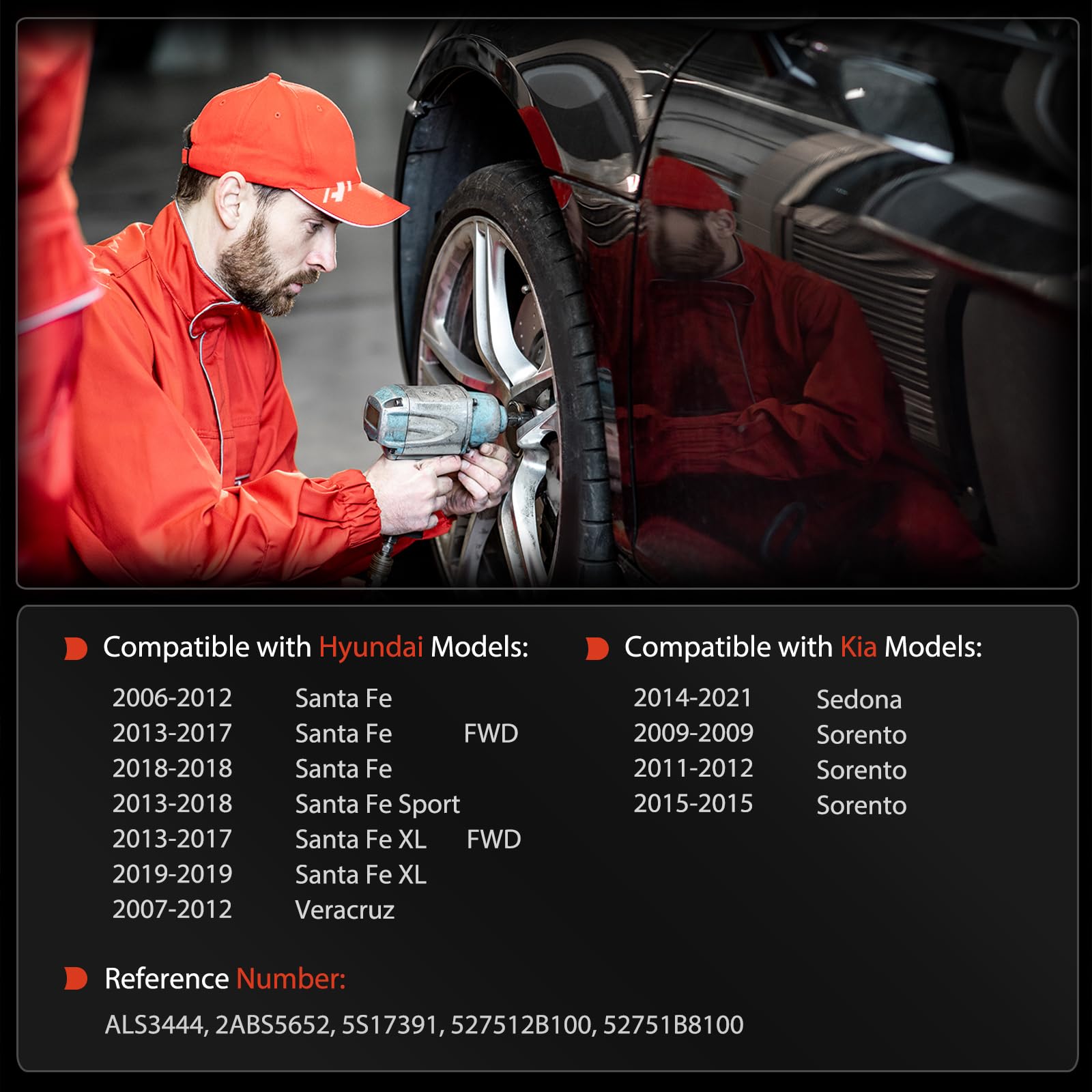 A-Premium rear ABS wheel speed sensor for Sorento rear-right; supports stable speed signals.