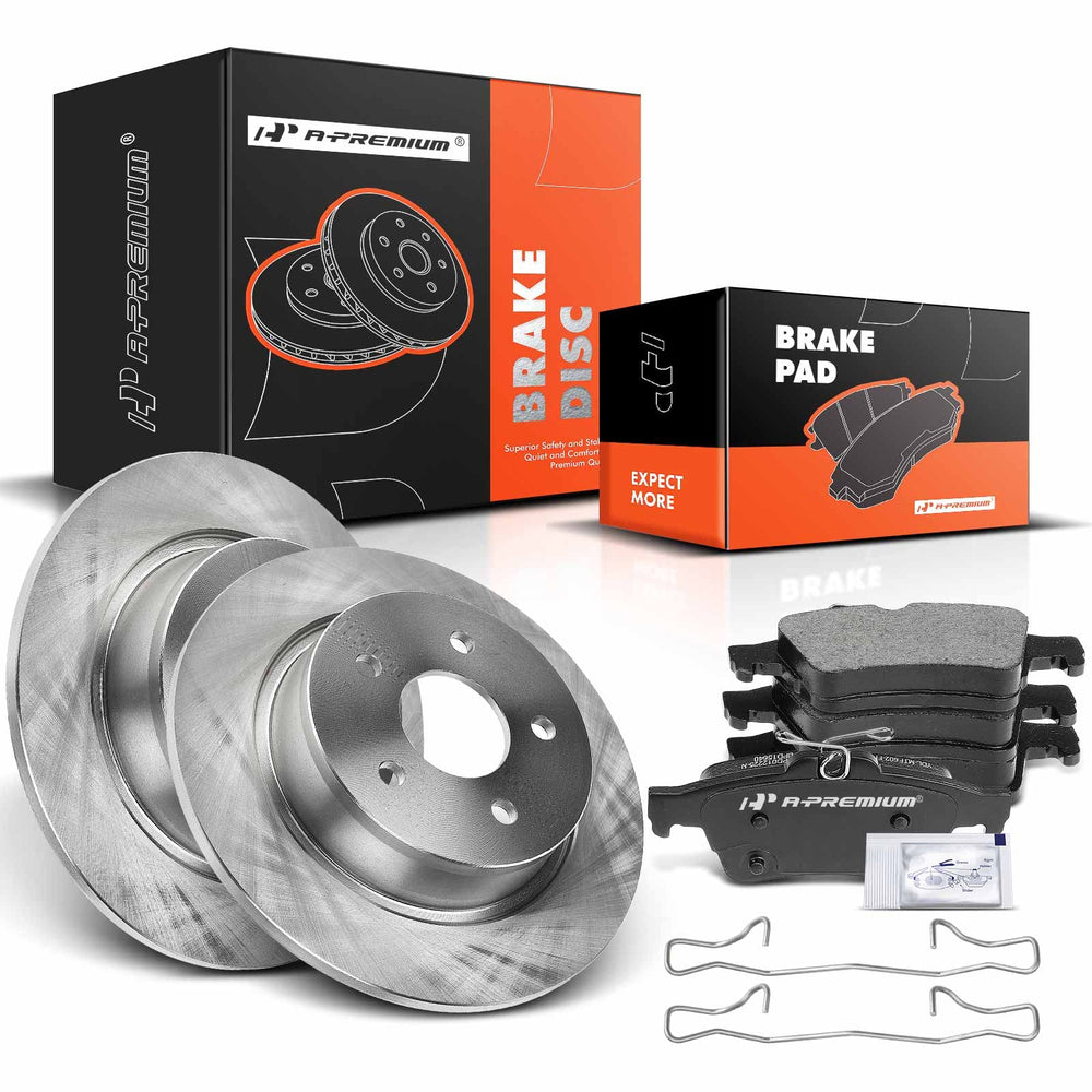 A-Premium rear disc brake rotors with rust-resistant coating for Ford vehicles