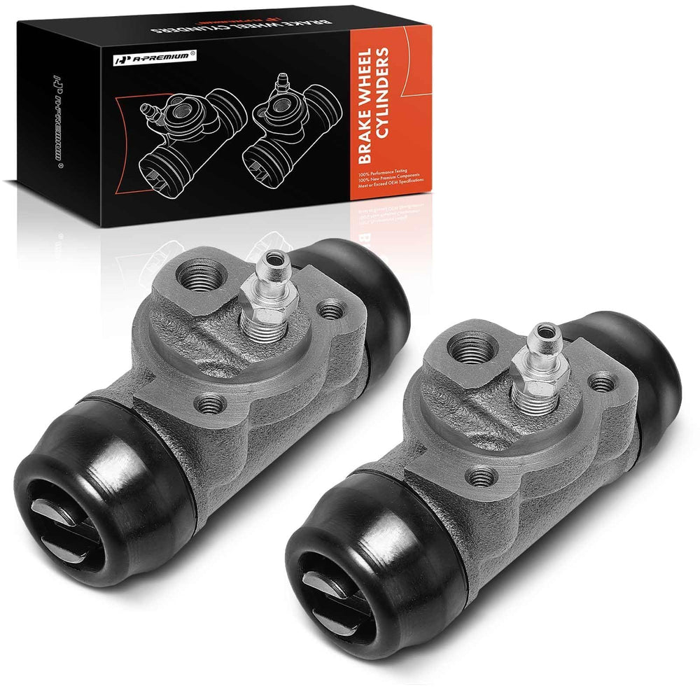 A-Premium rear-drum brake wheel cylinder, driver-side close-up showing reliable braking potential.
