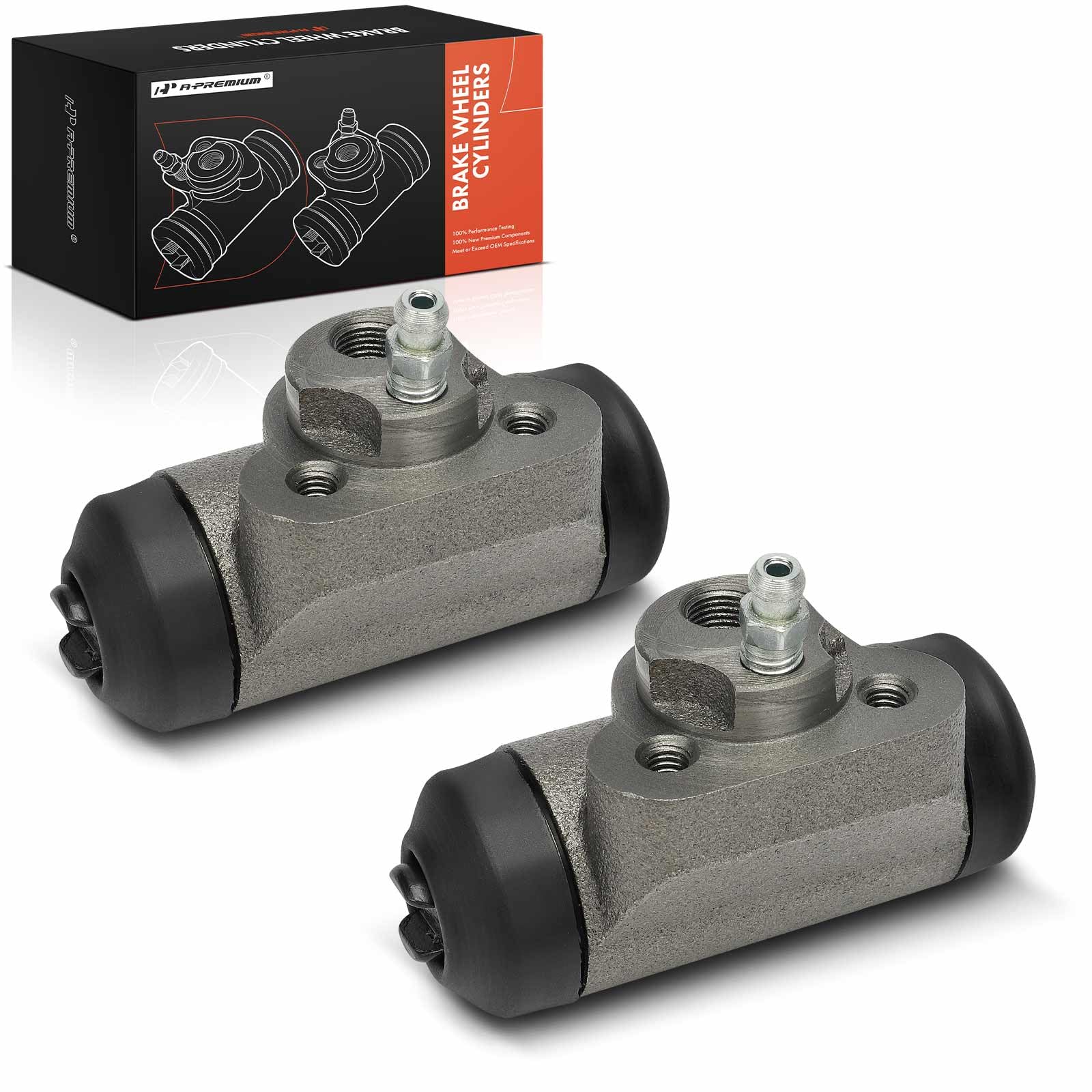 A-Premium rear drum brake wheel cylinder left-side view highlighting durable cast iron construction