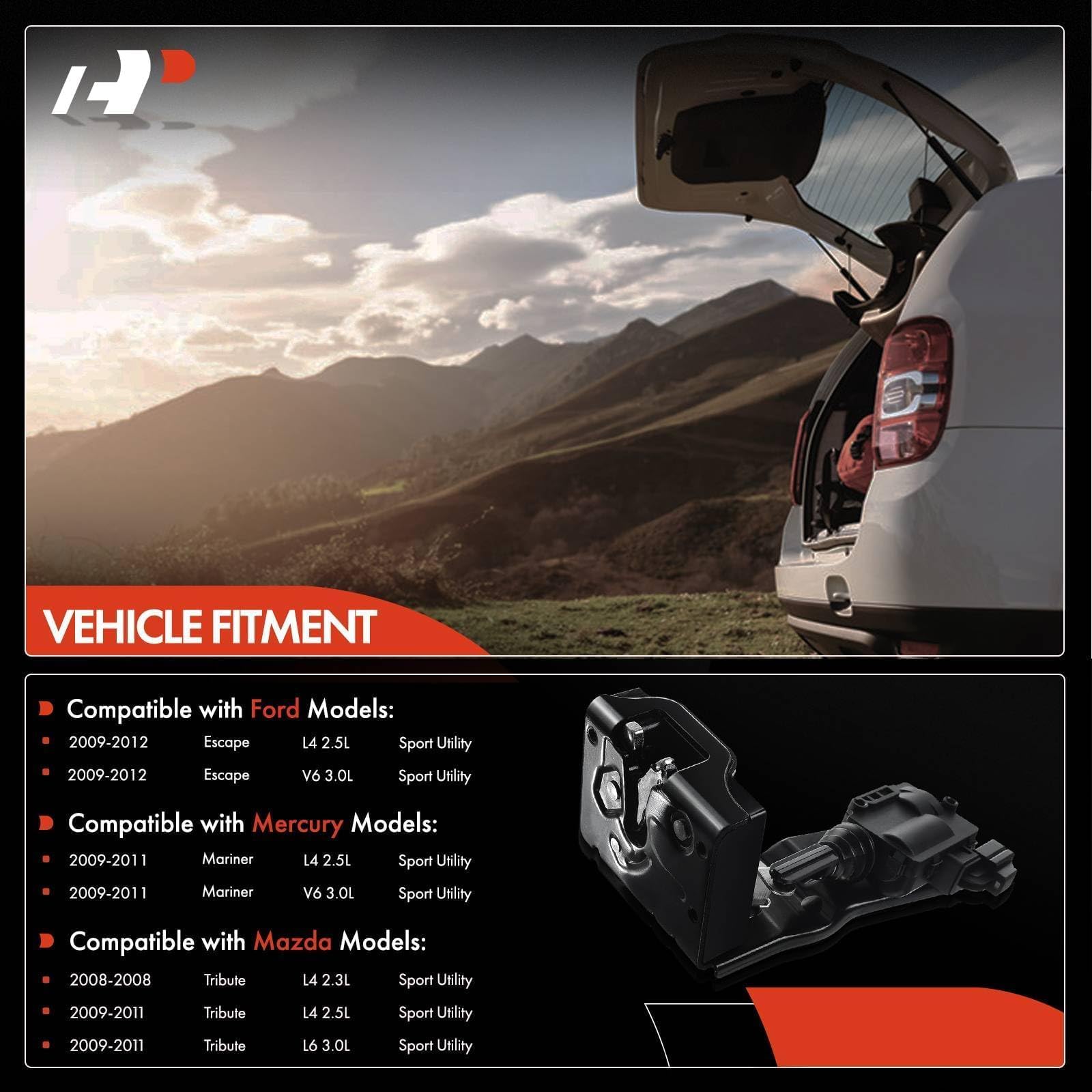 A-Premium rear hatch actuator installed, demonstrating smooth latch movement.